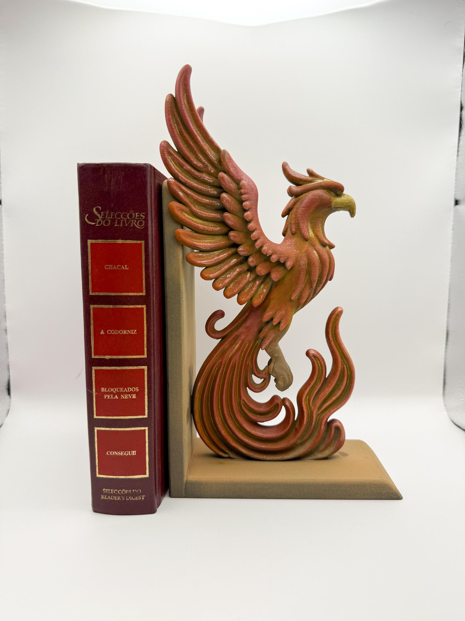 Phoenix Bookends - Fantasy Fire Bird Book Stoppers
