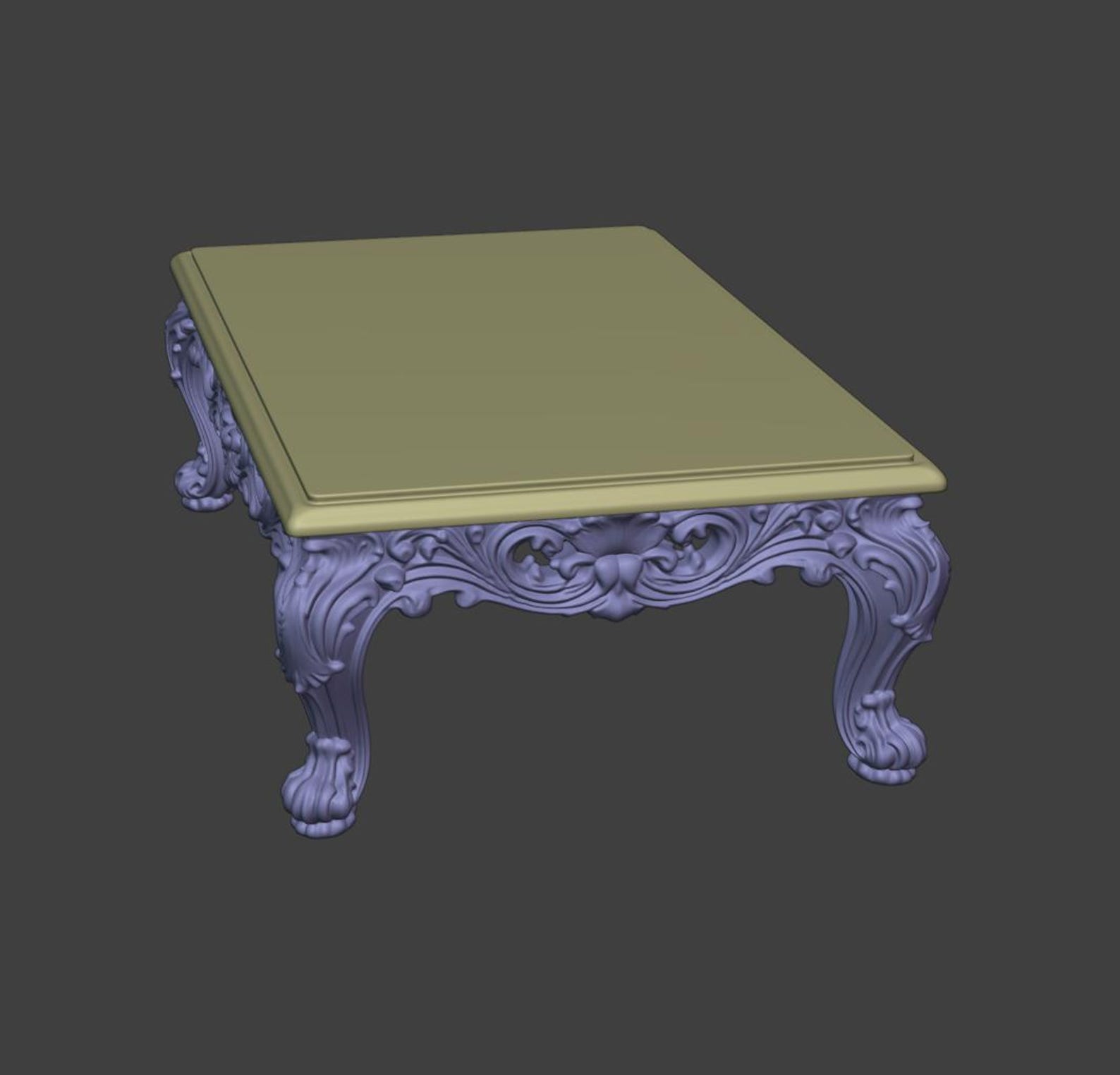 Baroque Coffee Table Miniature, Ornate Dollhouse Furniture thumbnail 10