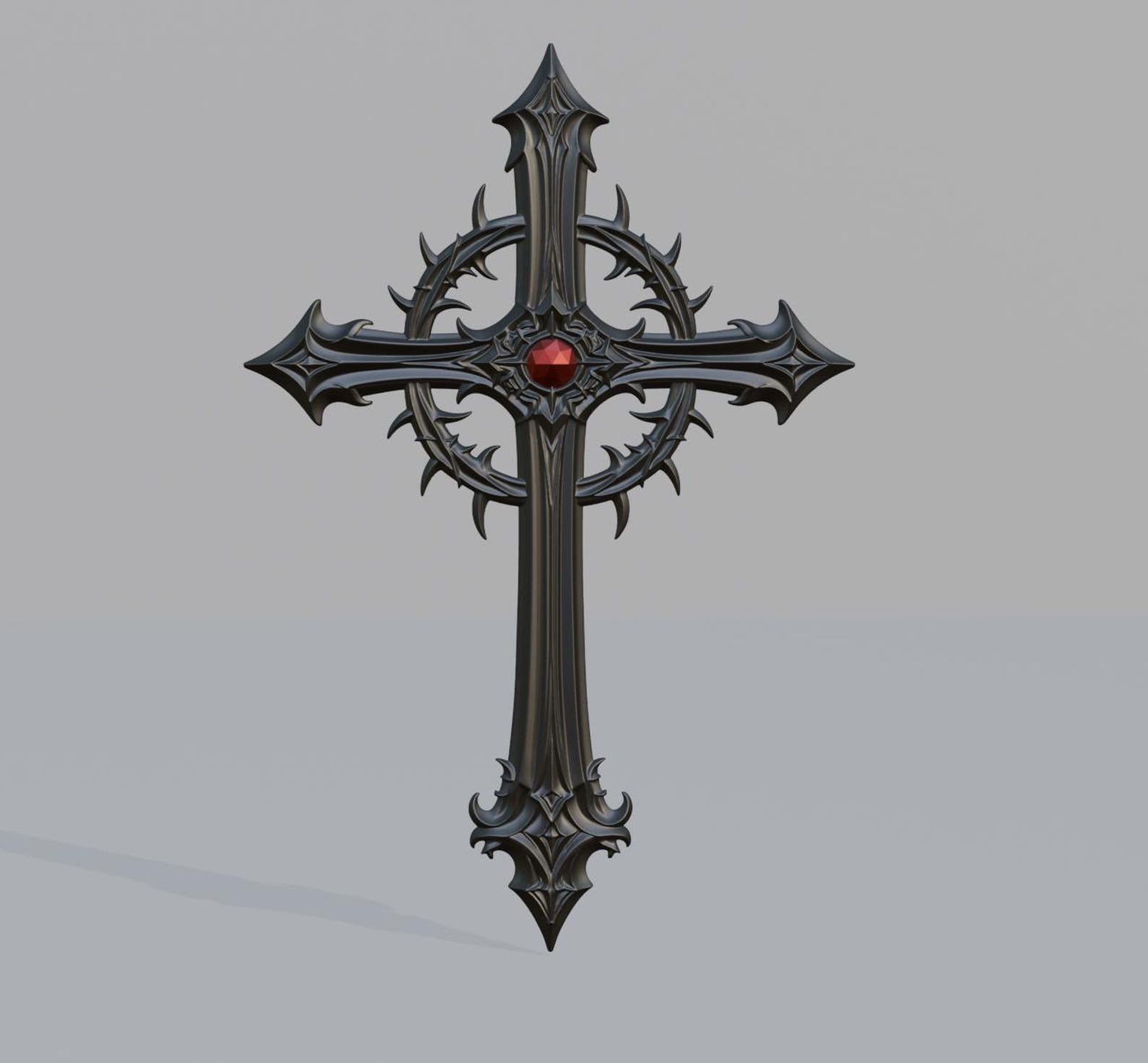 Gothic Thorn Cross, Medieval Fantasy Decor thumbnail 9
