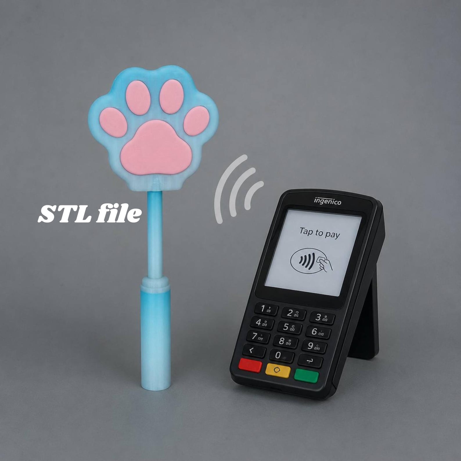 Cat Paw Credit Card Payment Wand, Kawaii Contactless Card Holder