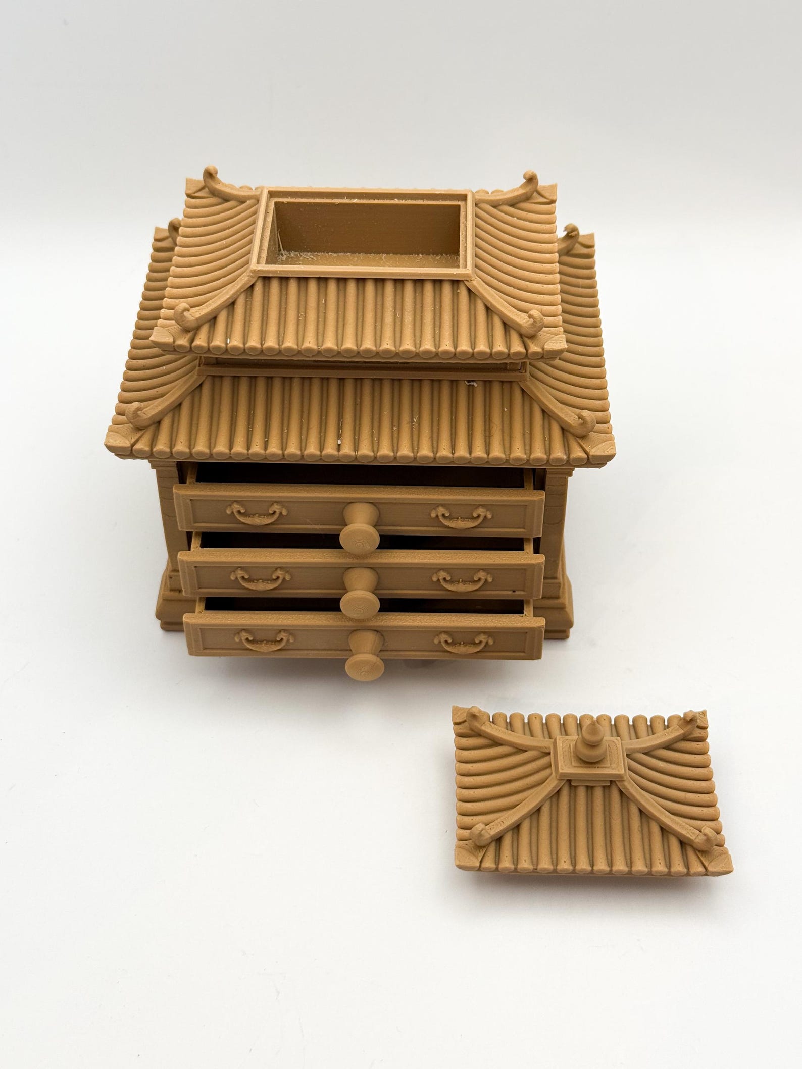 Japanese Pagoda Mini Dresser, Functional Jewelry Box thumbnail 6