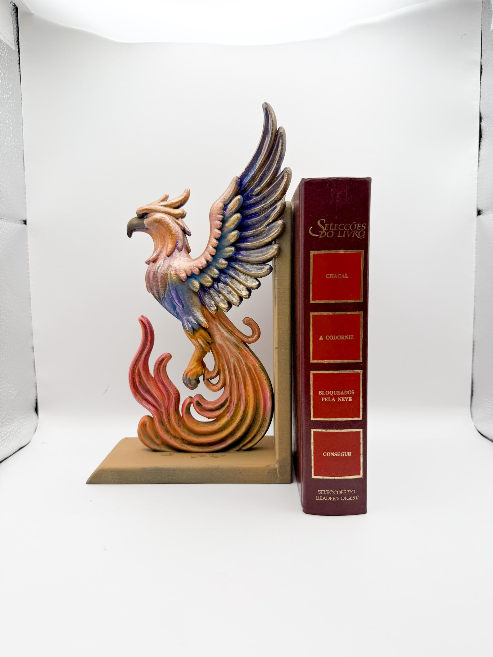 Phoenix Bookends - Fantasy Fire Bird Book Stoppers thumbnail 2