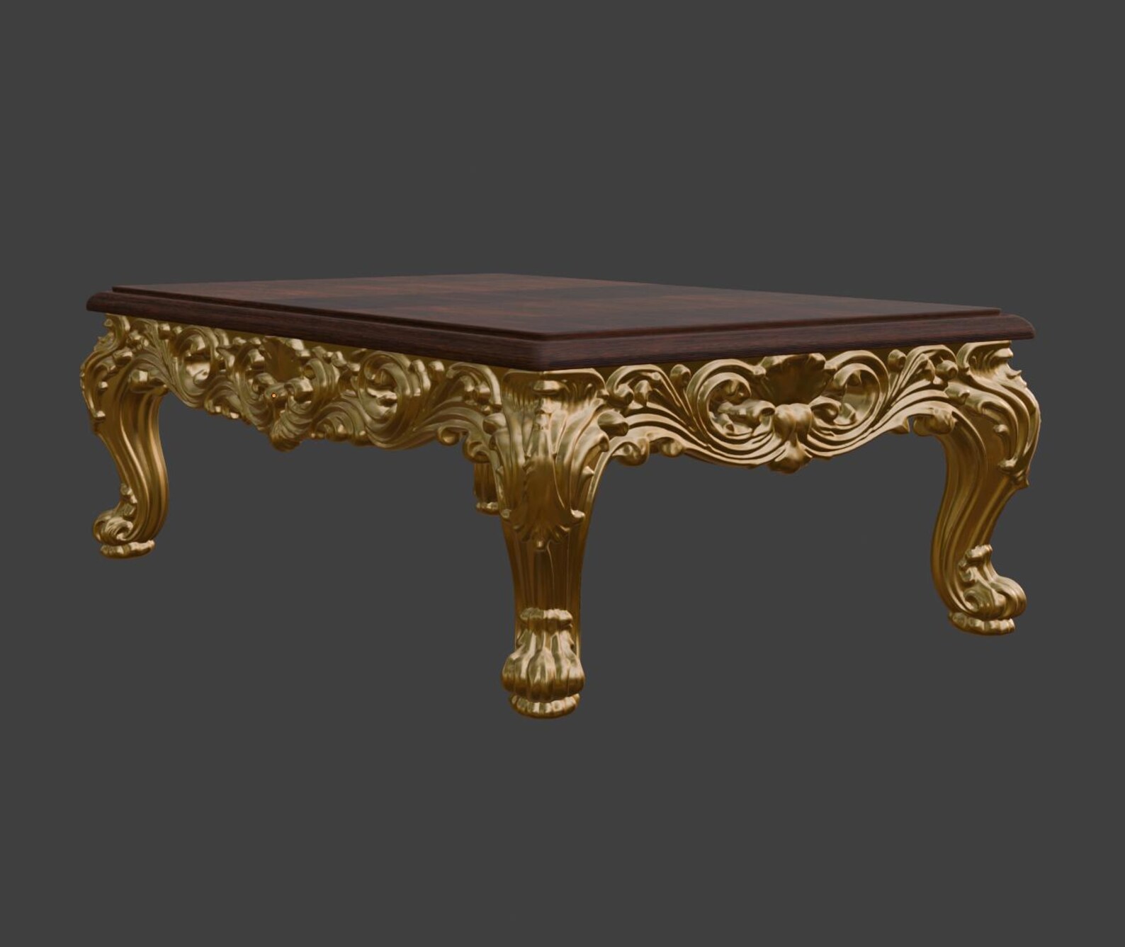 Baroque Coffee Table Miniature, Ornate Dollhouse Furniture thumbnail 8