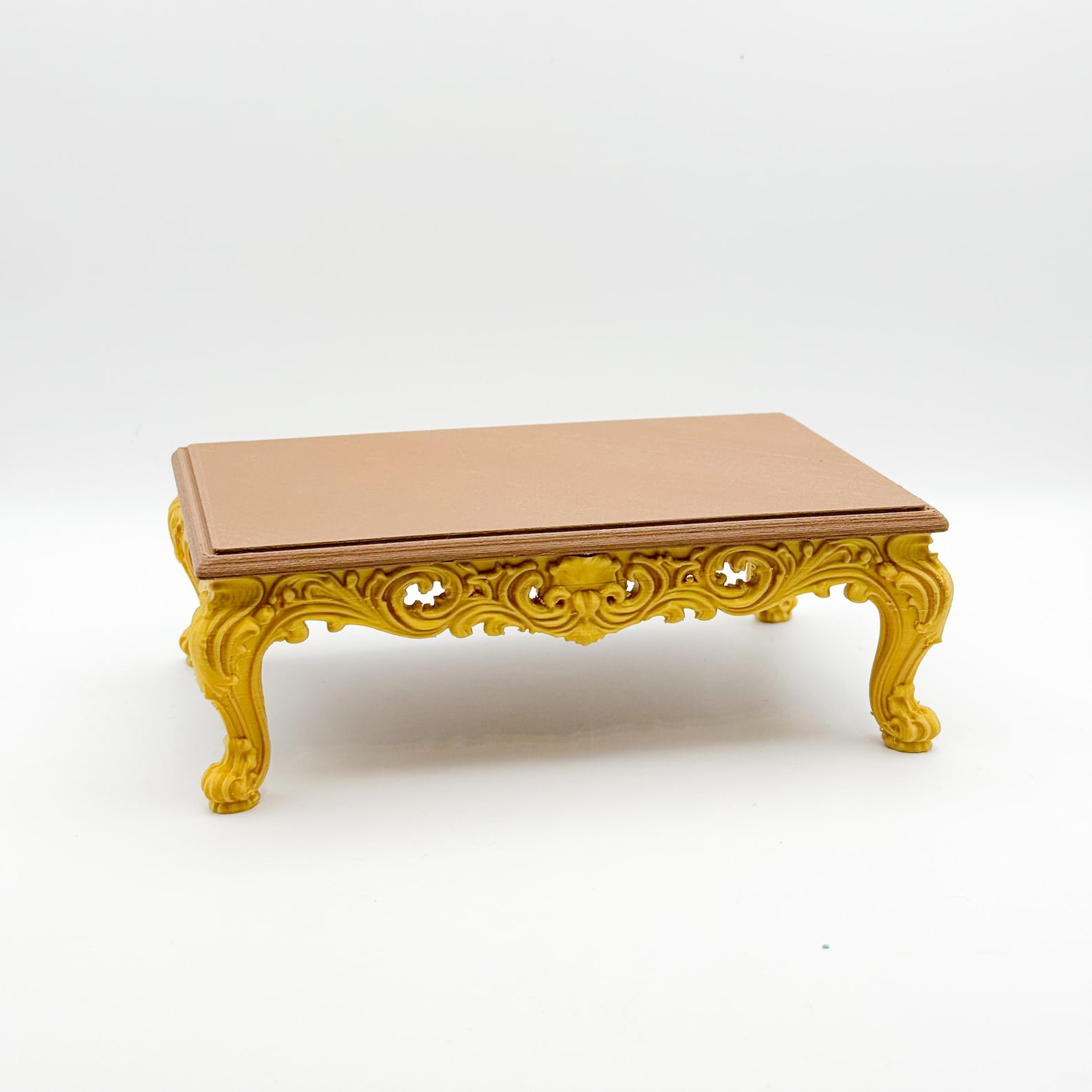 Baroque Coffee Table Miniature, Ornate Dollhouse Furniture