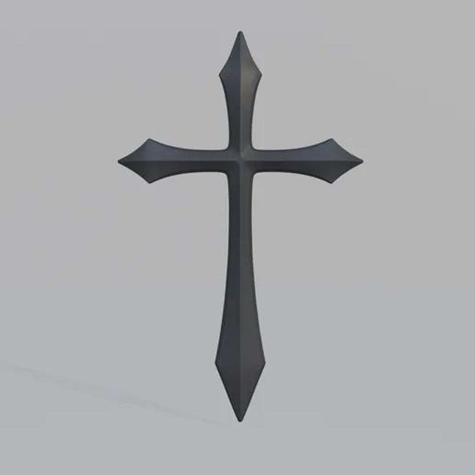Gothic Cross, Medieval Cross Decor, Christian Wall Art thumbnail 4