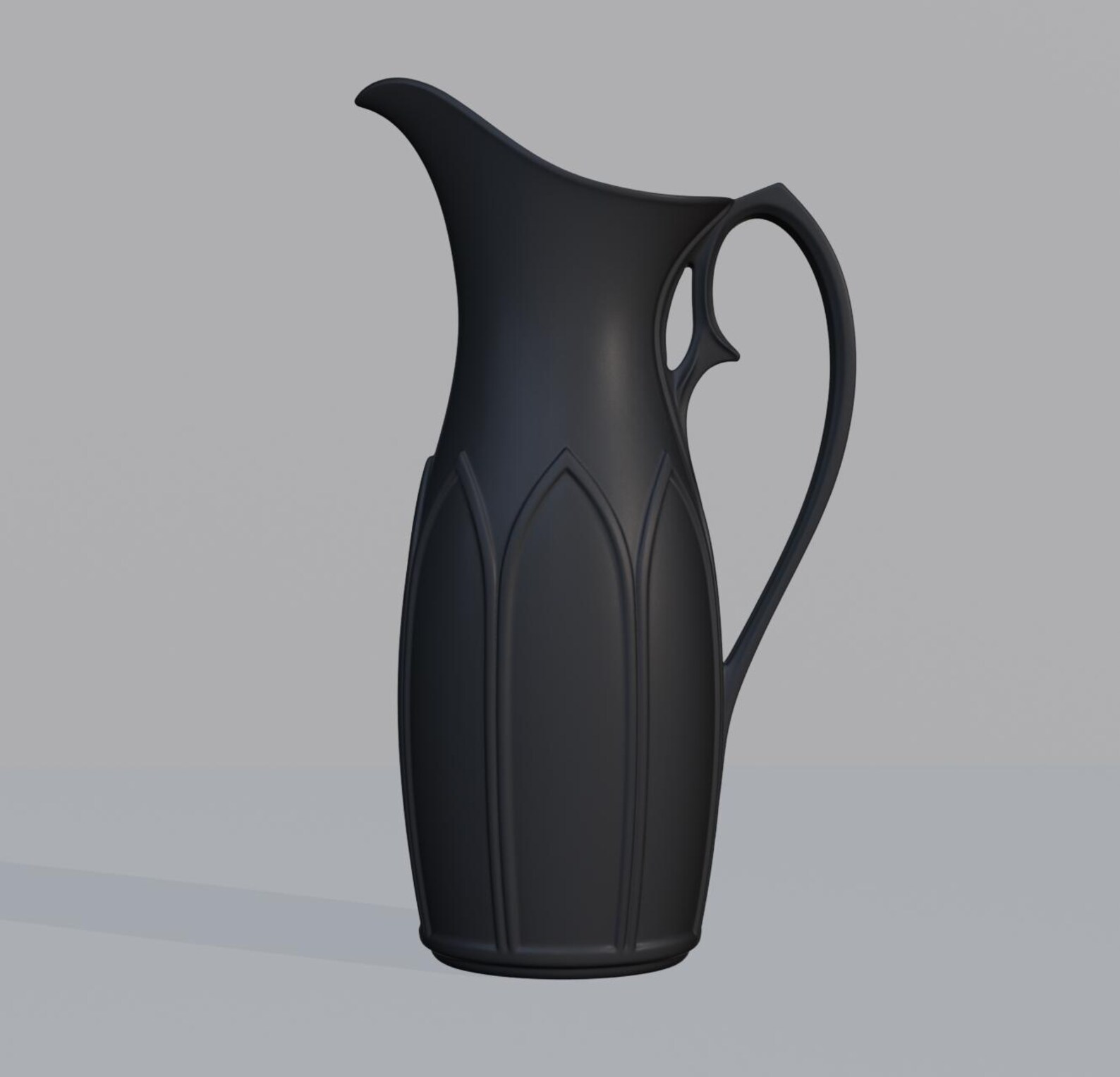 Sleek Gothic Jug, Dark Fantasy Pitcher thumbnail 5