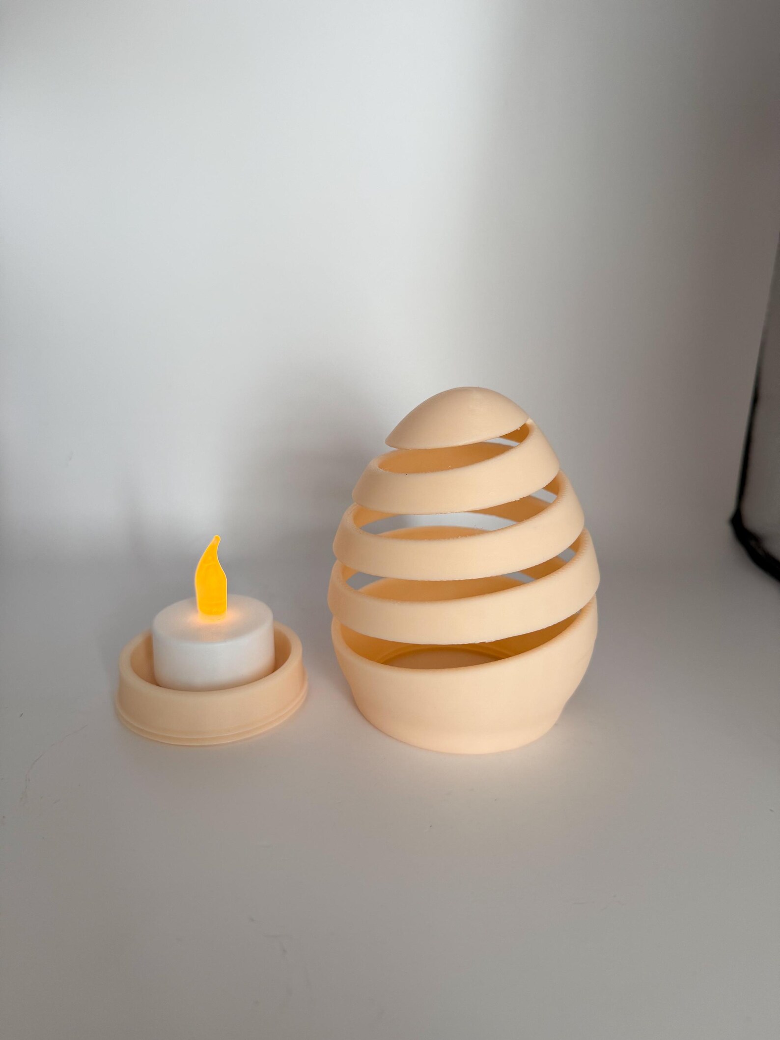 Spiral Hollow Egg Tea Light, Modern Easter Candle Holder thumbnail 3