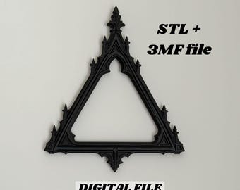 Kathedraal gotische driehoek wandlijst STL, spiegellijst voor 3D-print
