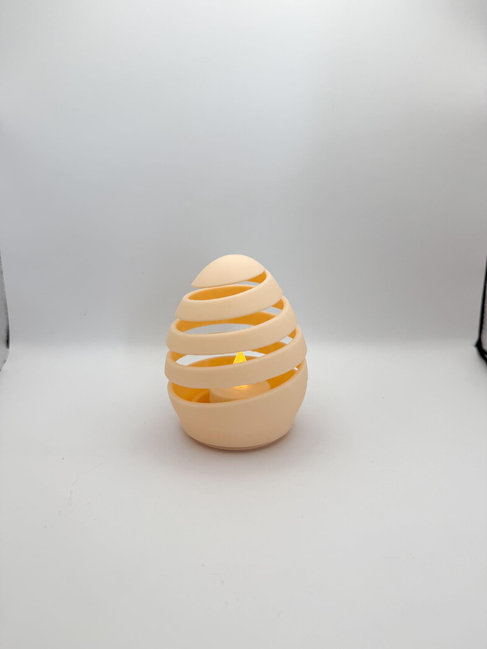 Spiral Hollow Egg Tea Light, Modern Easter Candle Holder thumbnail 2