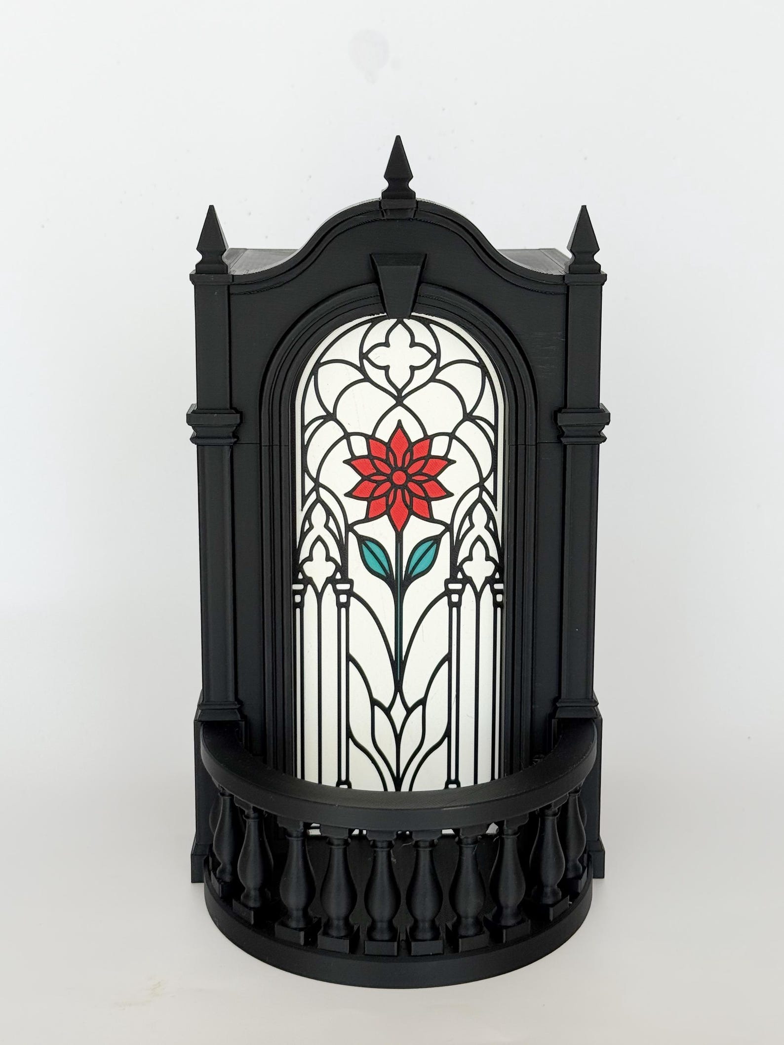 Gothic Book Nook, Stained Glass Window Bookshelf Insert thumbnail 6