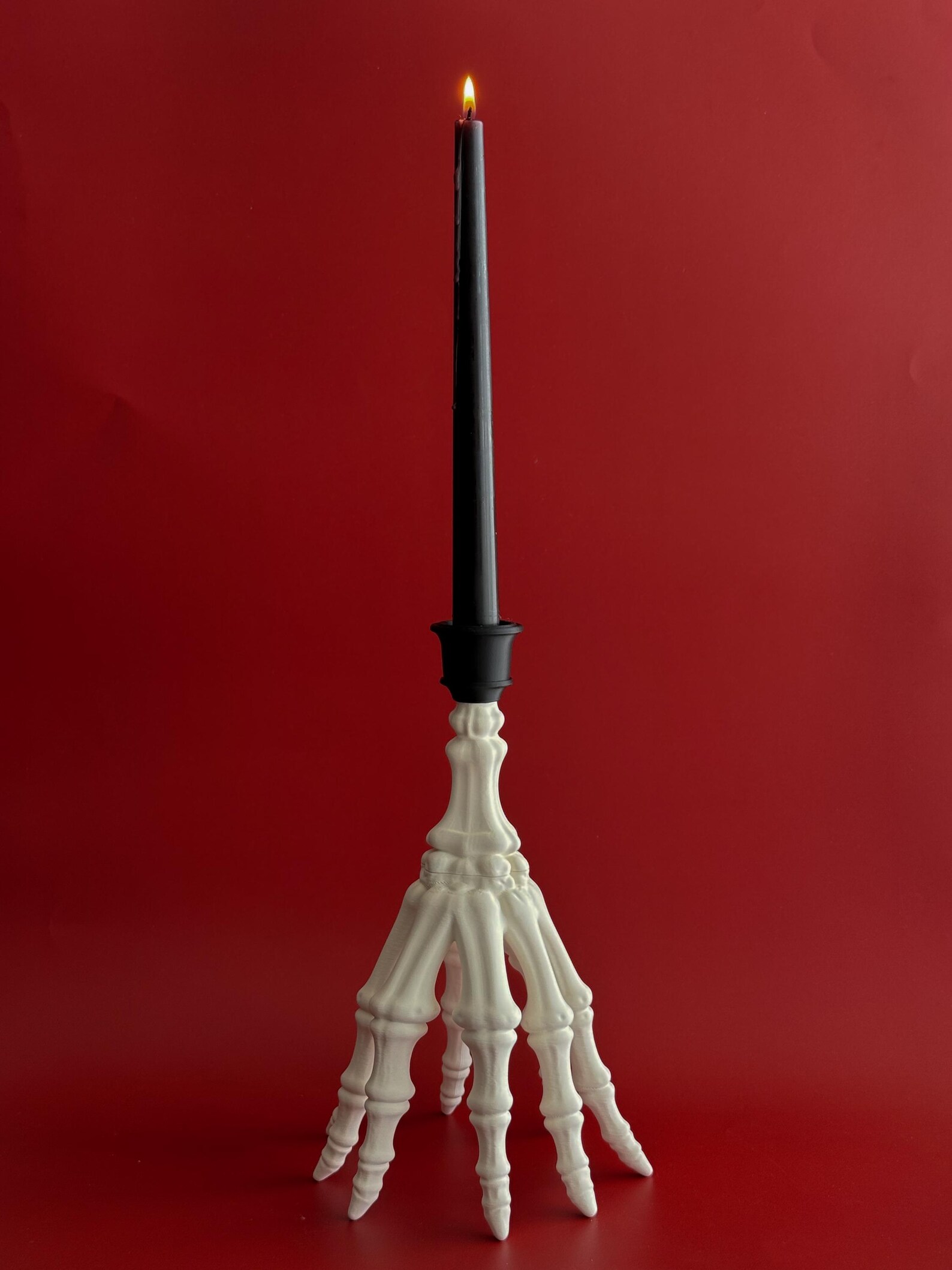 Skeleton Hand Candle Holder, Gothic Bone Candlestick Decor thumbnail 2