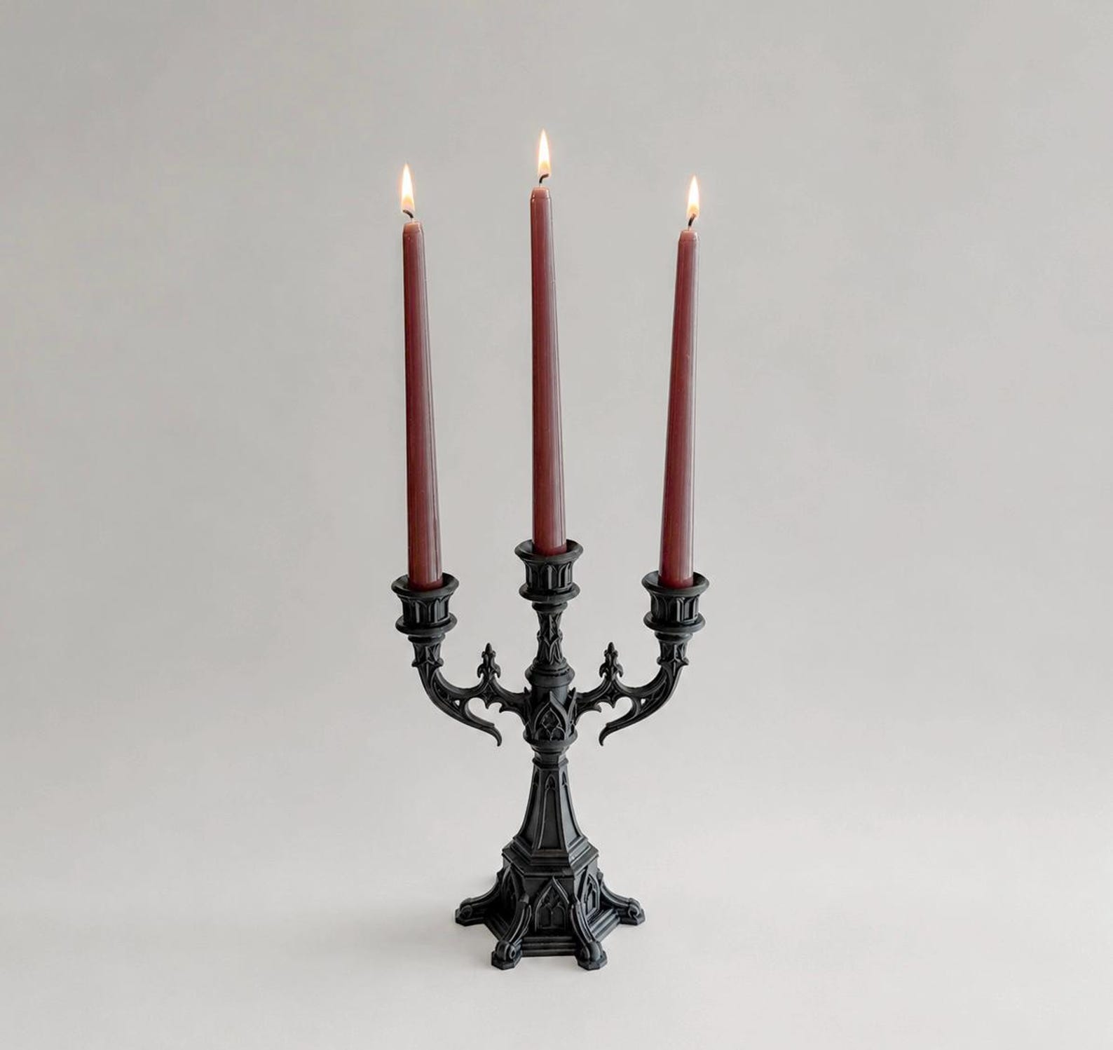 Gothic Candelabra, 3 Arm Candle Holder