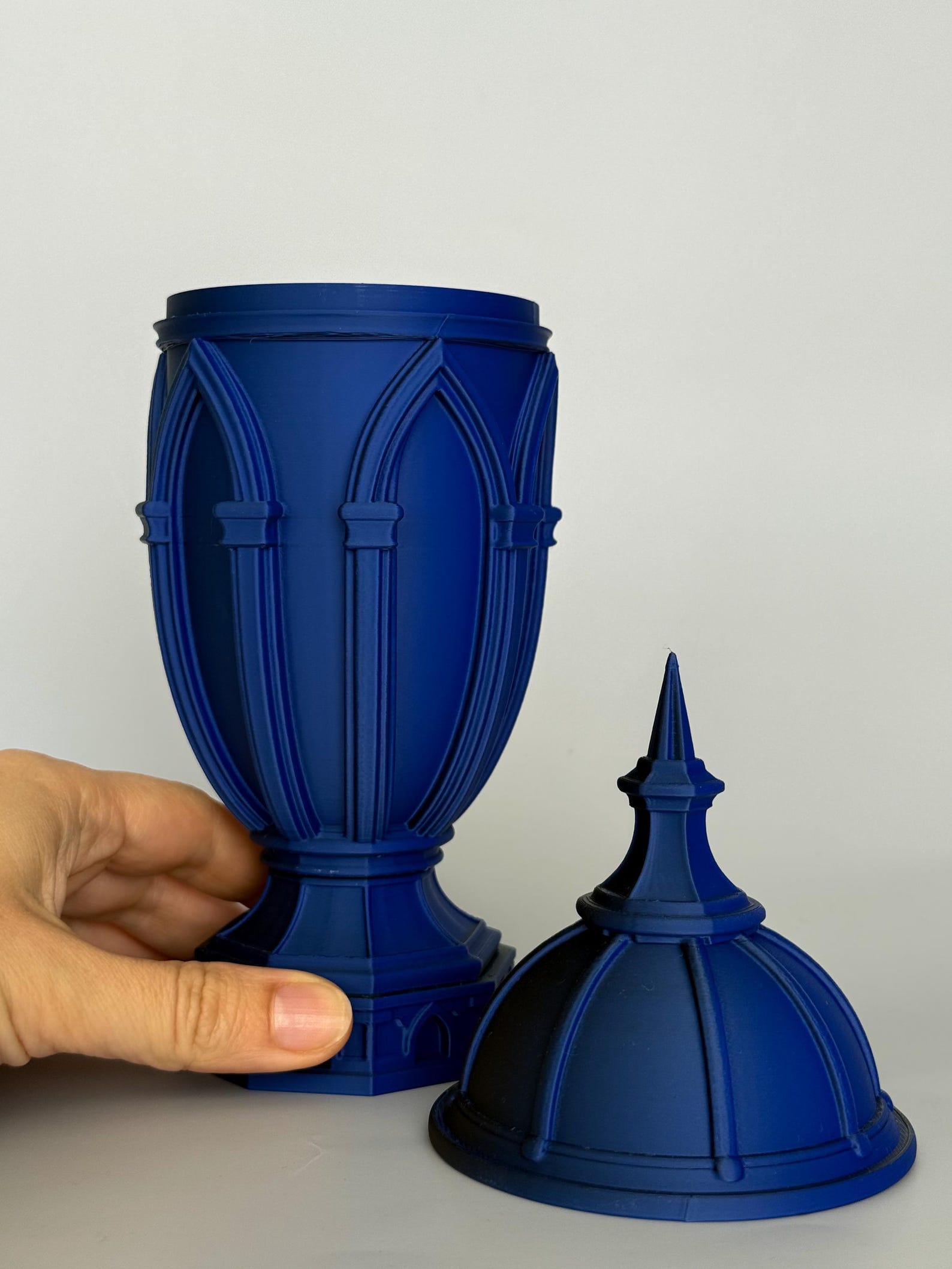 Slim Gothic Urn, Decorative Lidded Vase, Dark Home Decor thumbnail 5