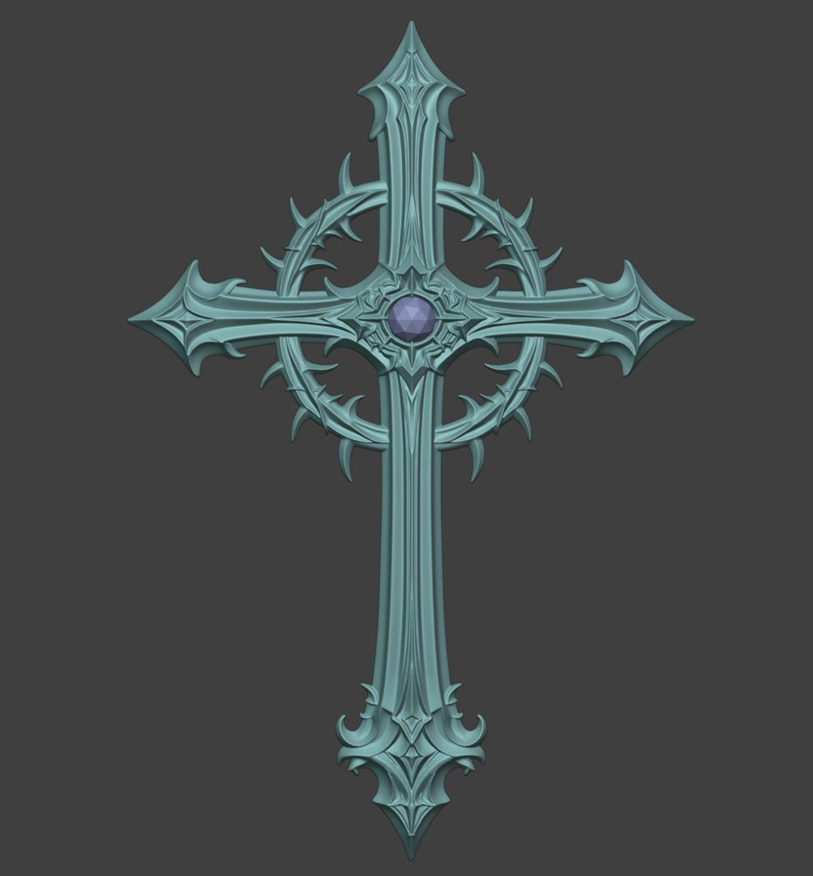 Gothic Thorn Cross, Medieval Fantasy Decor thumbnail 4