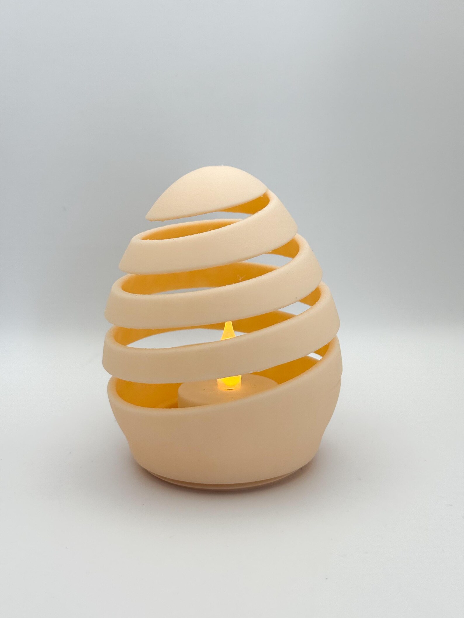 Spiral Hollow Egg Tea Light, Modern Easter Candle Holder thumbnail 4