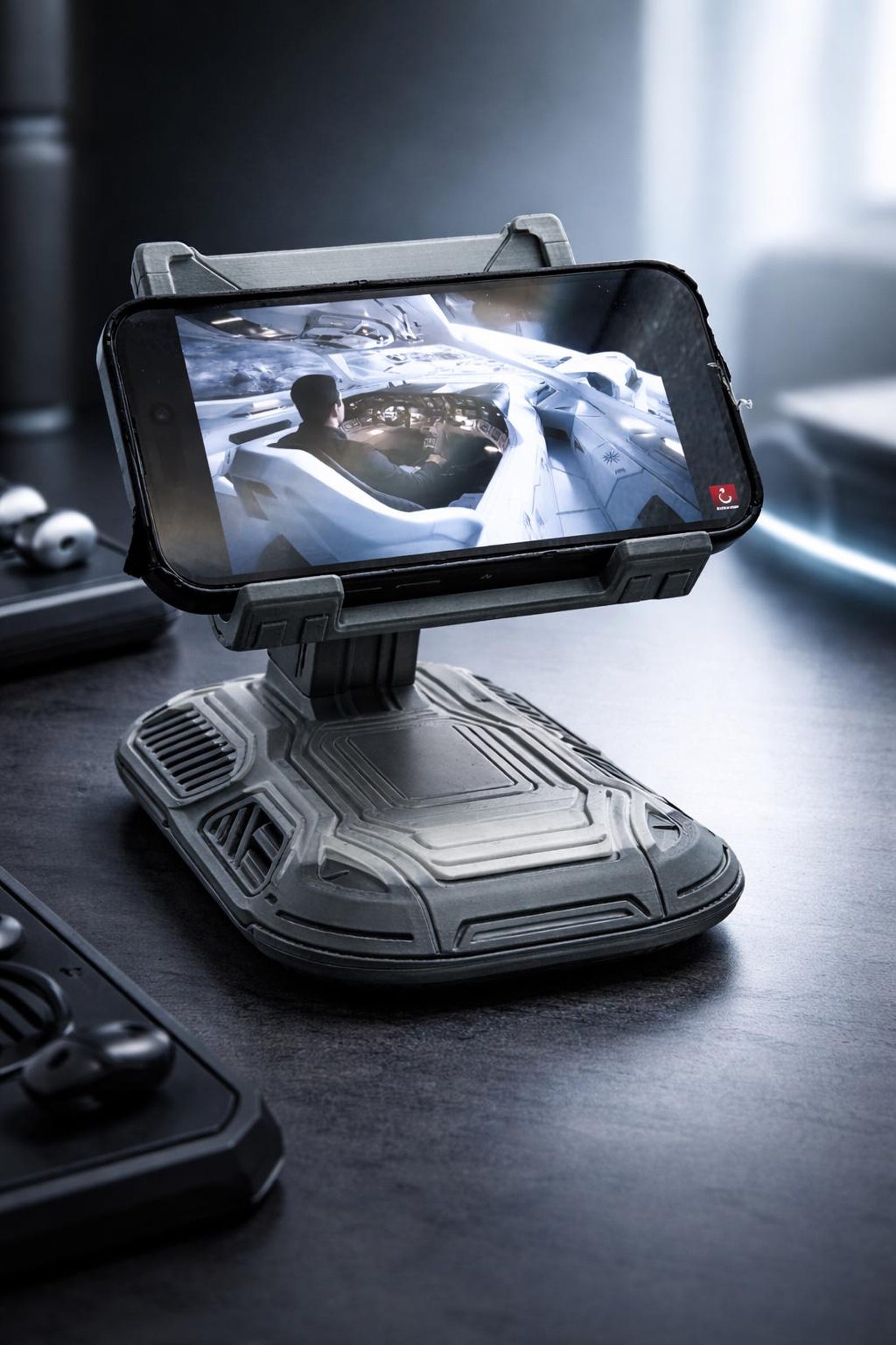 Futuristic Phone Stand, Sci-Fi Dock Holder for Desk thumbnail 2