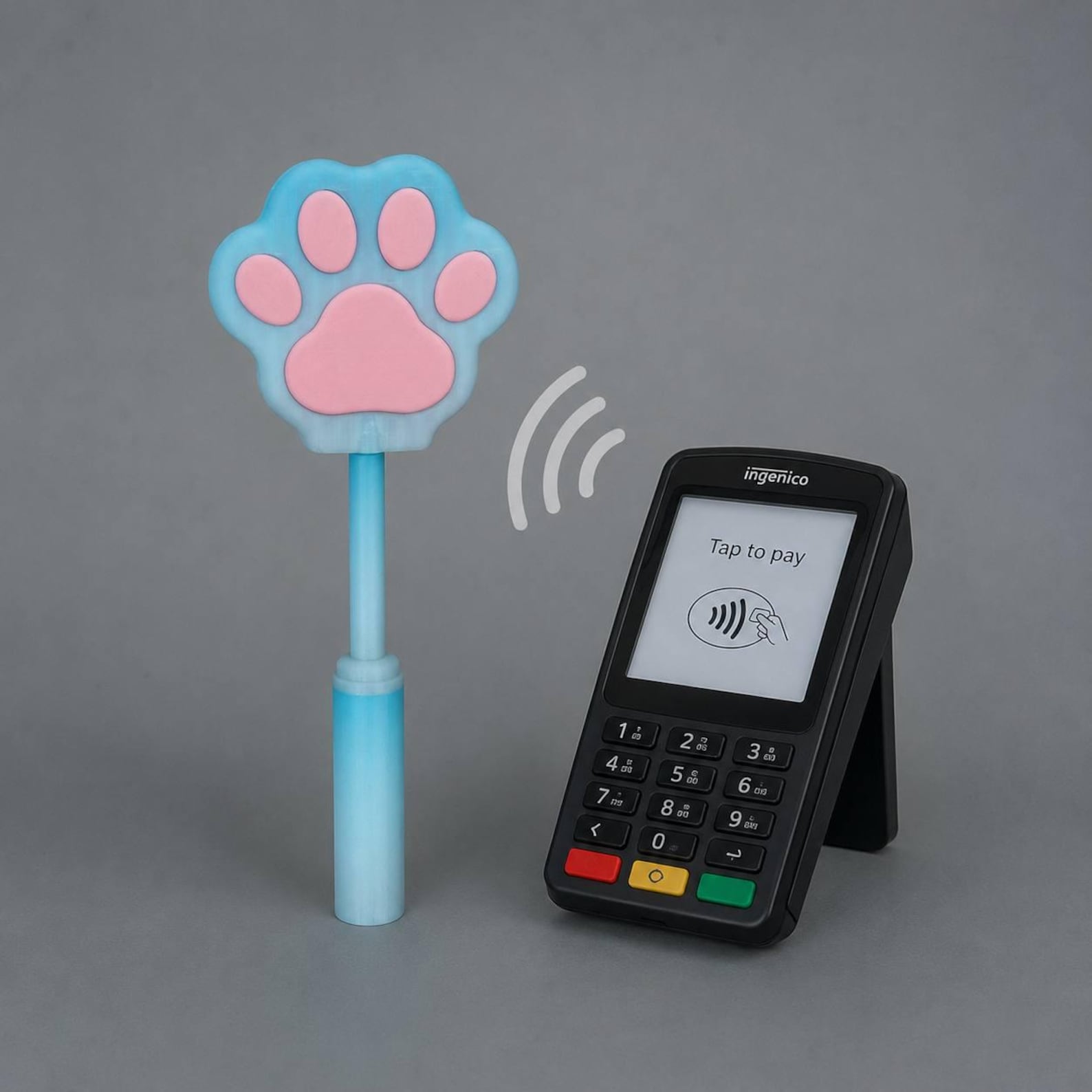 Cat Paw Credit Card Payment Wand, Kawaii Contactless Card Holder thumbnail 2