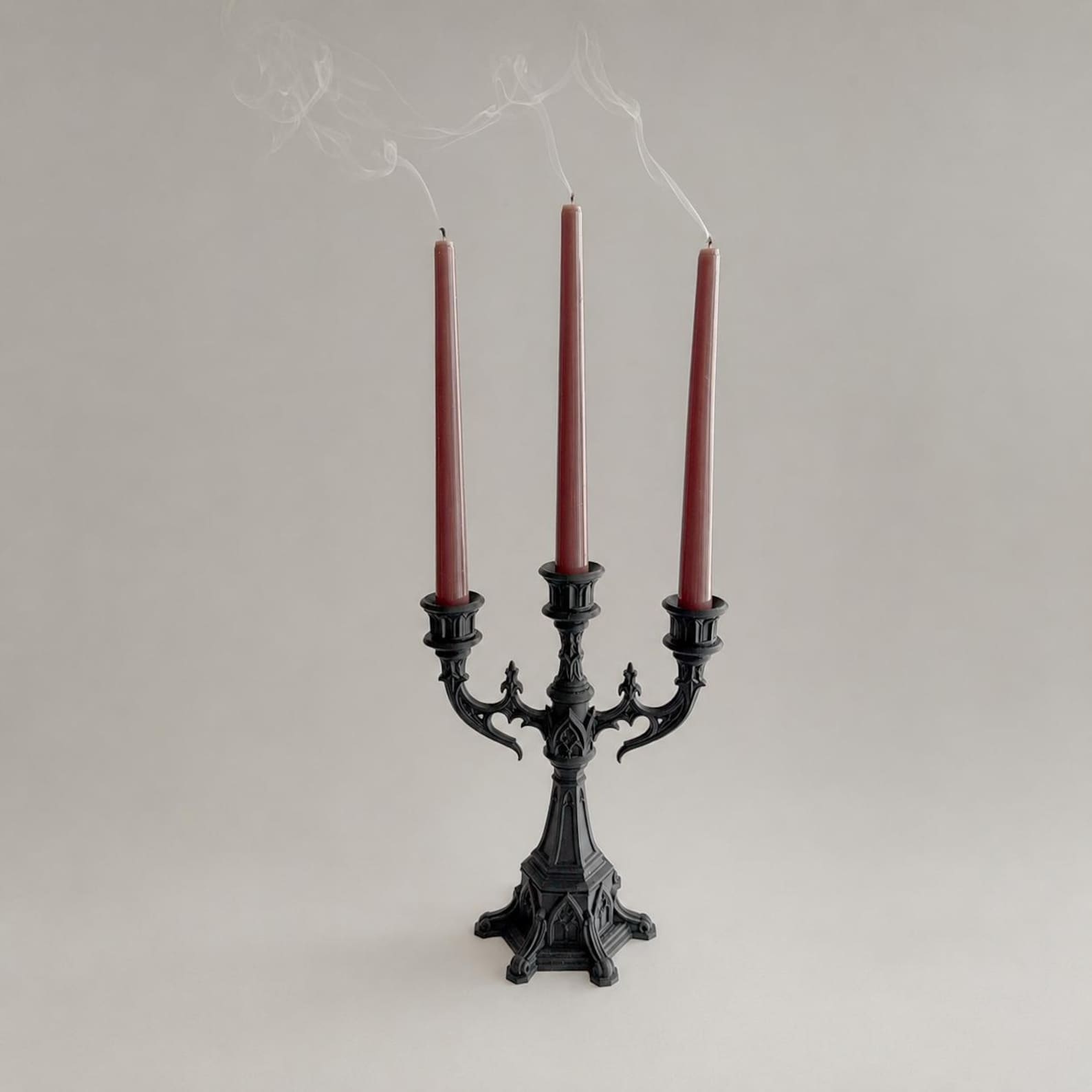 Gothic Candelabra, 3 Arm Candle Holder thumbnail 3
