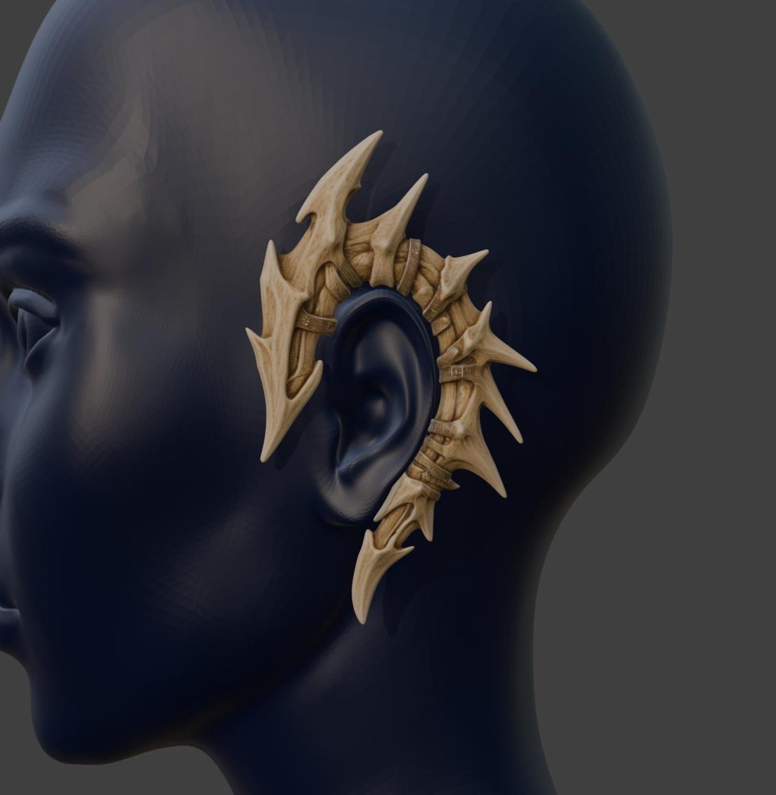 Dragon Bone Ear Cuff, Rave Festival Jewelry thumbnail 4