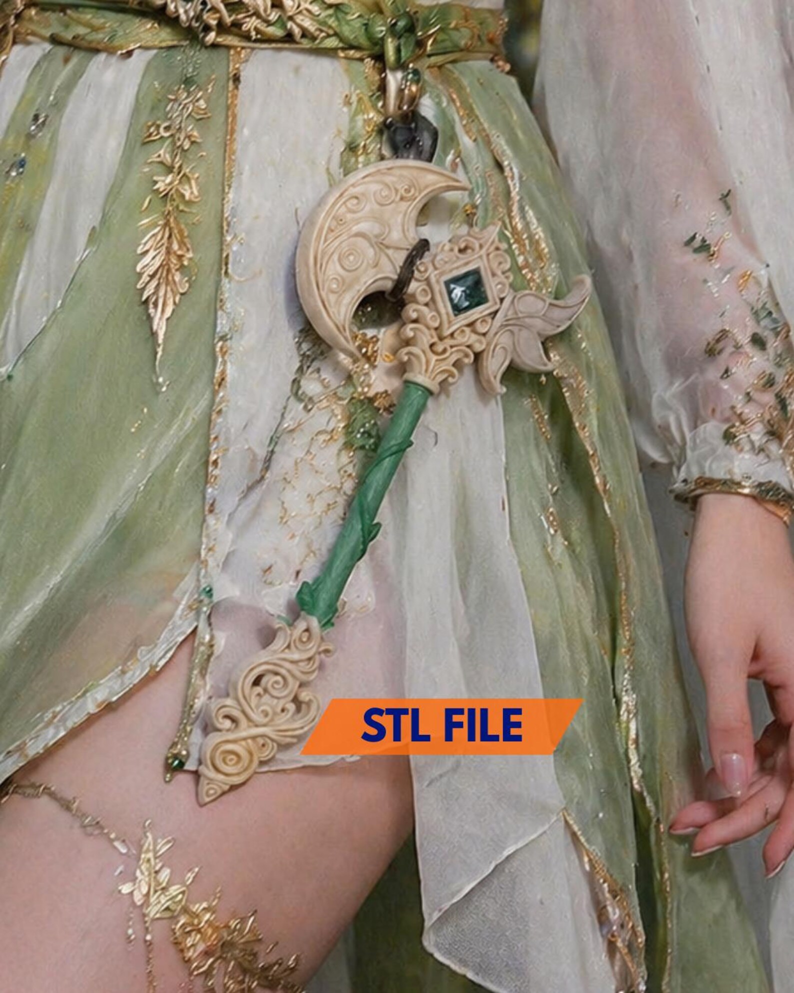 Magical Fae Mini Axe / Elf Fantasy Cosplay Weapon thumbnail 2