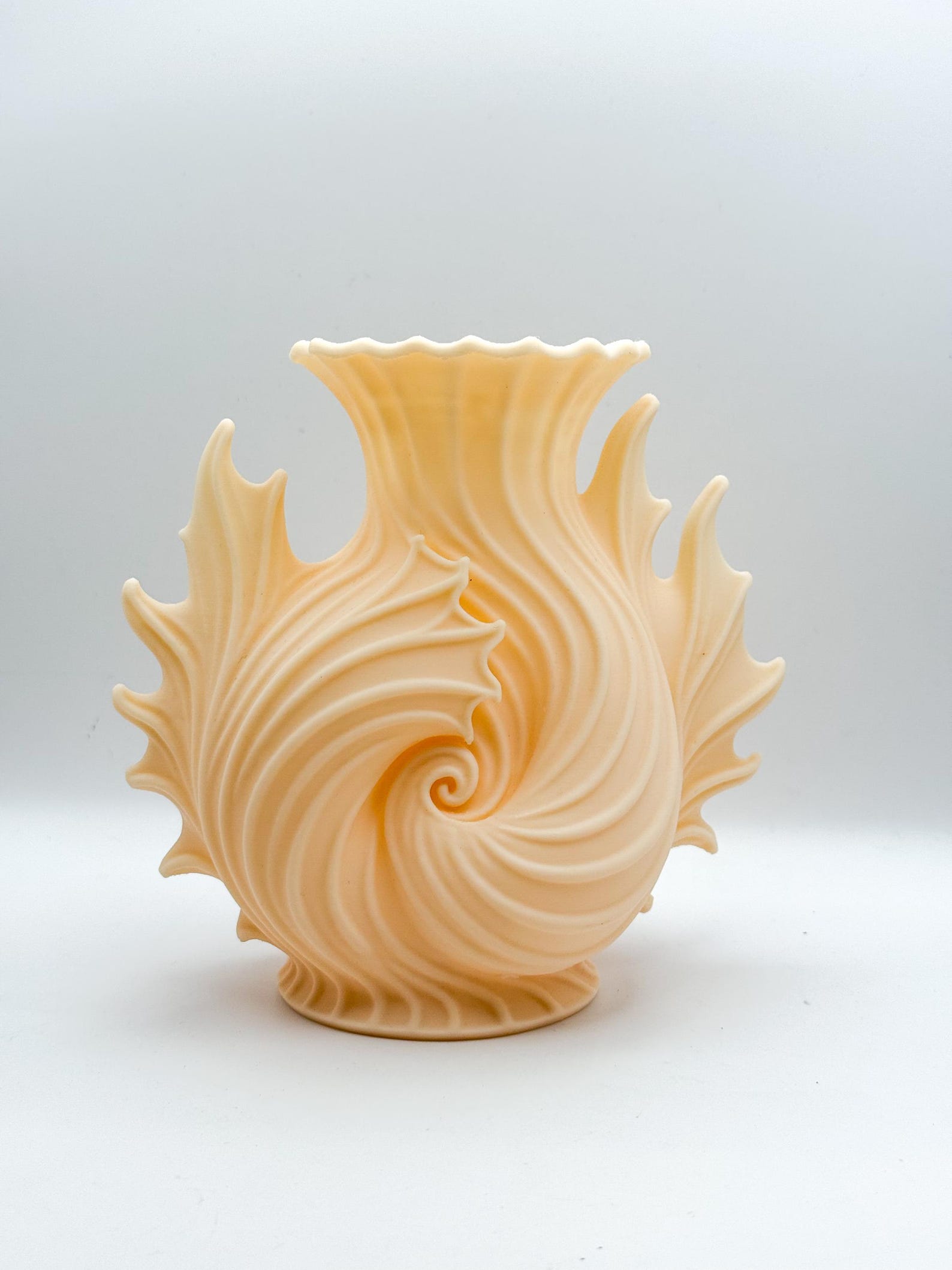 Seashell Spiral Vase, Ocean Coastal Decor Vase