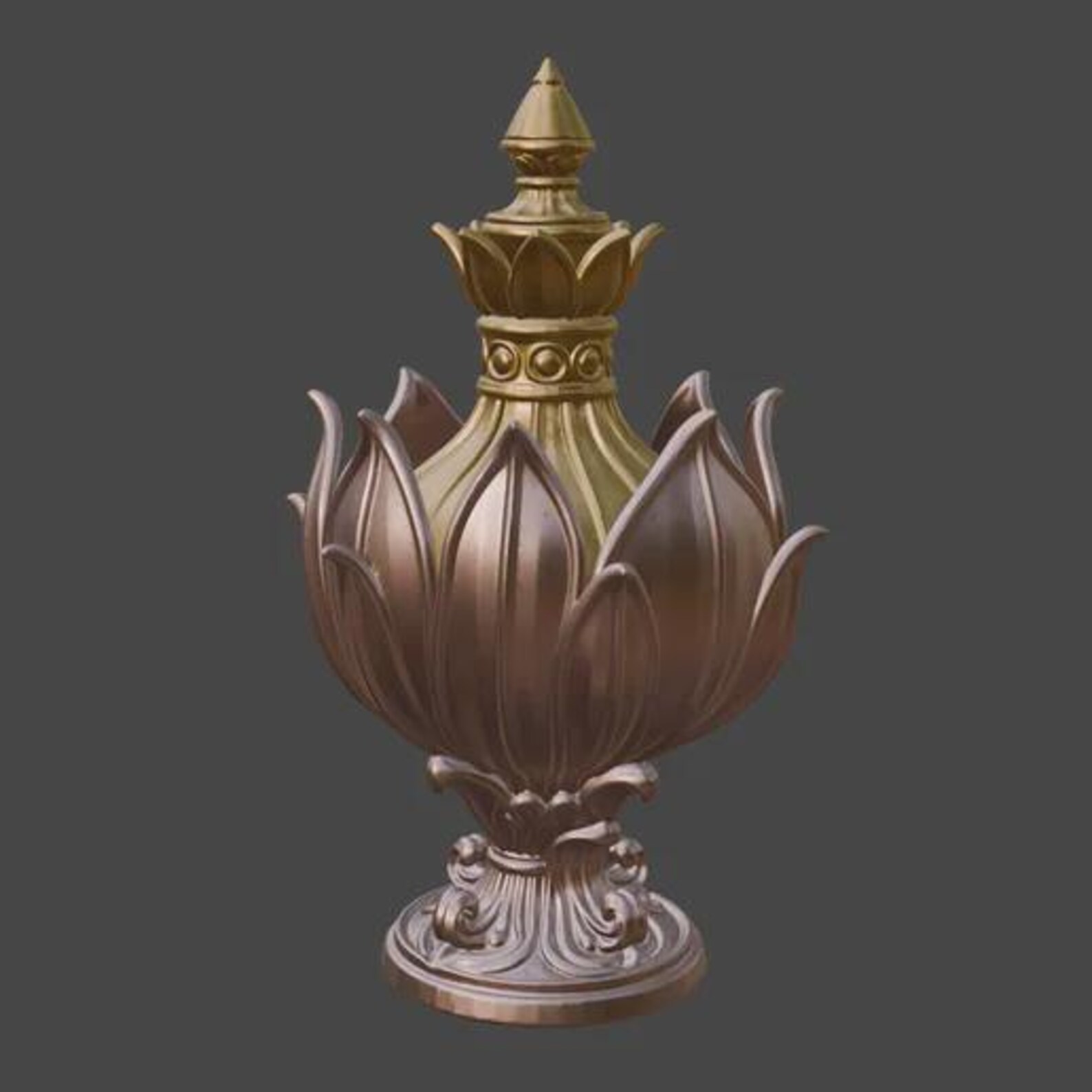 Eternal Thrive Potion Bottle with Lotus Stand, Fantasy Alchemy Flask thumbnail 6
