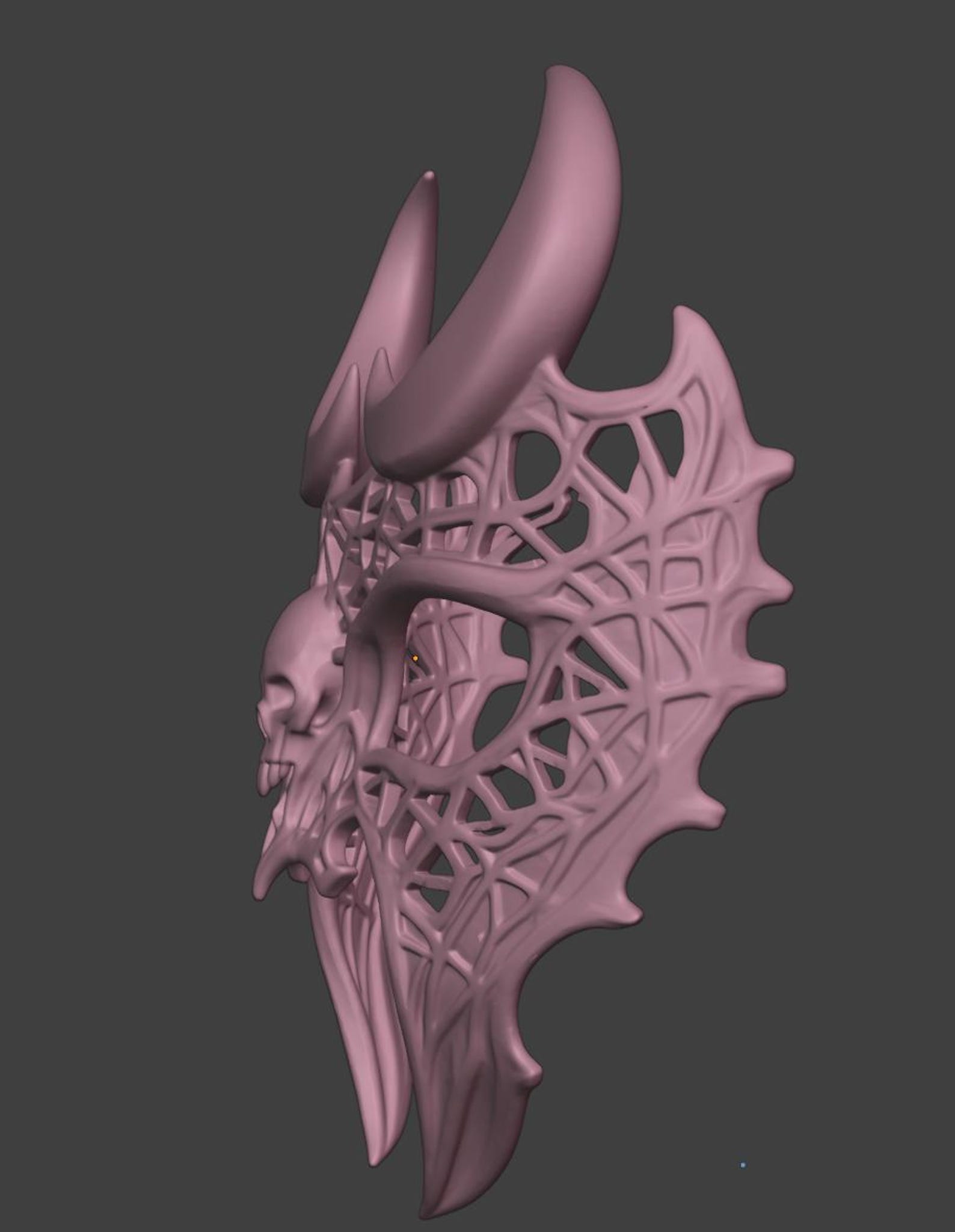 Moonveil Lattice Mask, Gothic Demon Mask thumbnail 8