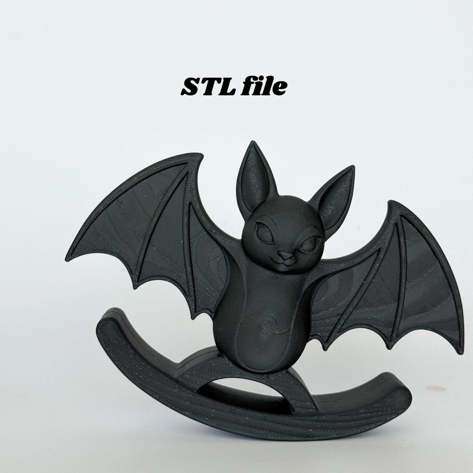 Gothic Bat Rocker Figurine, Kawaii Spooky Toy, Halloween Decor
