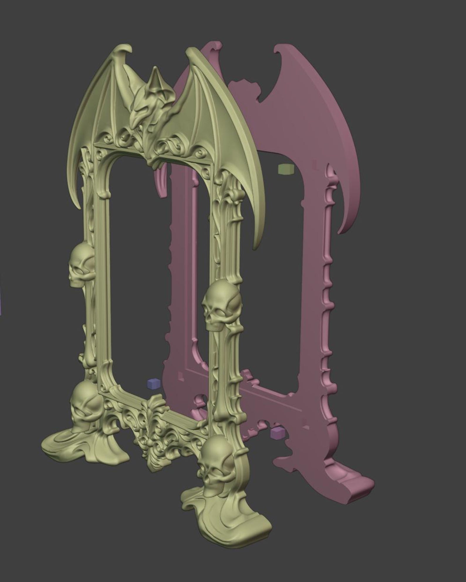 Gothic Bat Frame, Vampire Frame with Skulls thumbnail 10