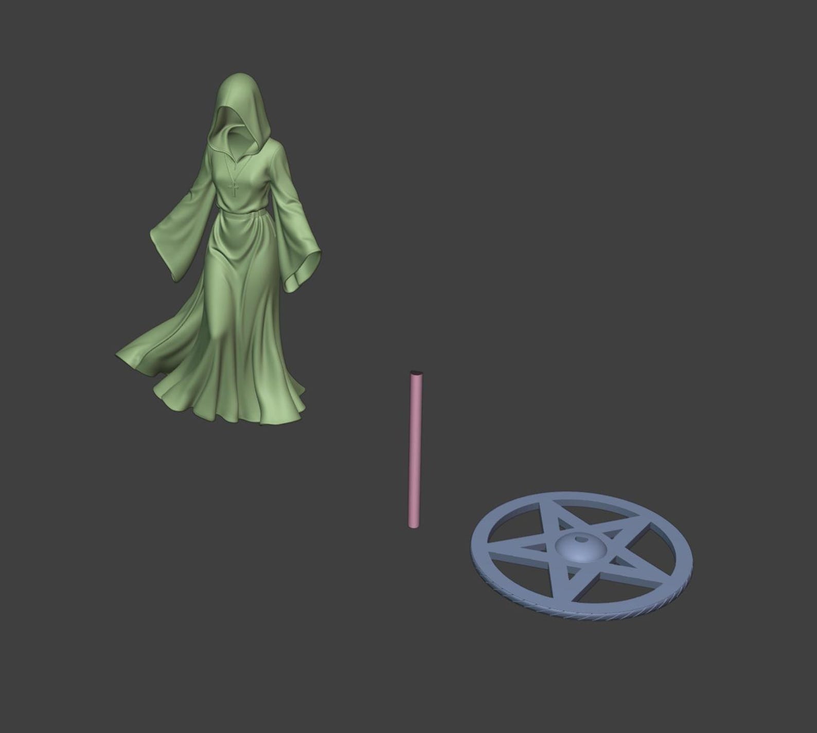 Floating Grim Reaper Lady Statue, Gothic decor thumbnail 9
