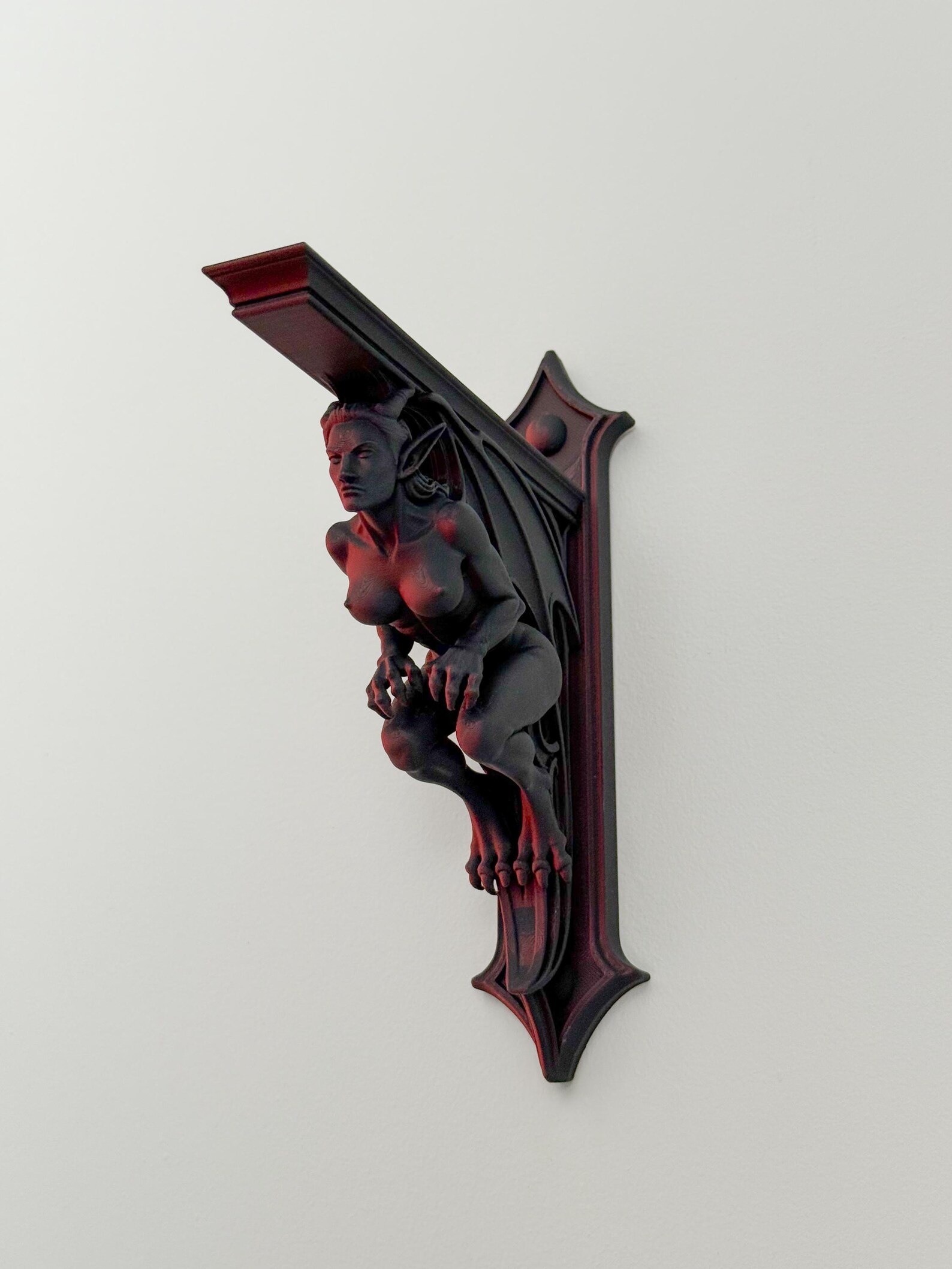 Female Gargoyle Shelf Bracket, Gothic Corbel Shelf Support thumbnail 4