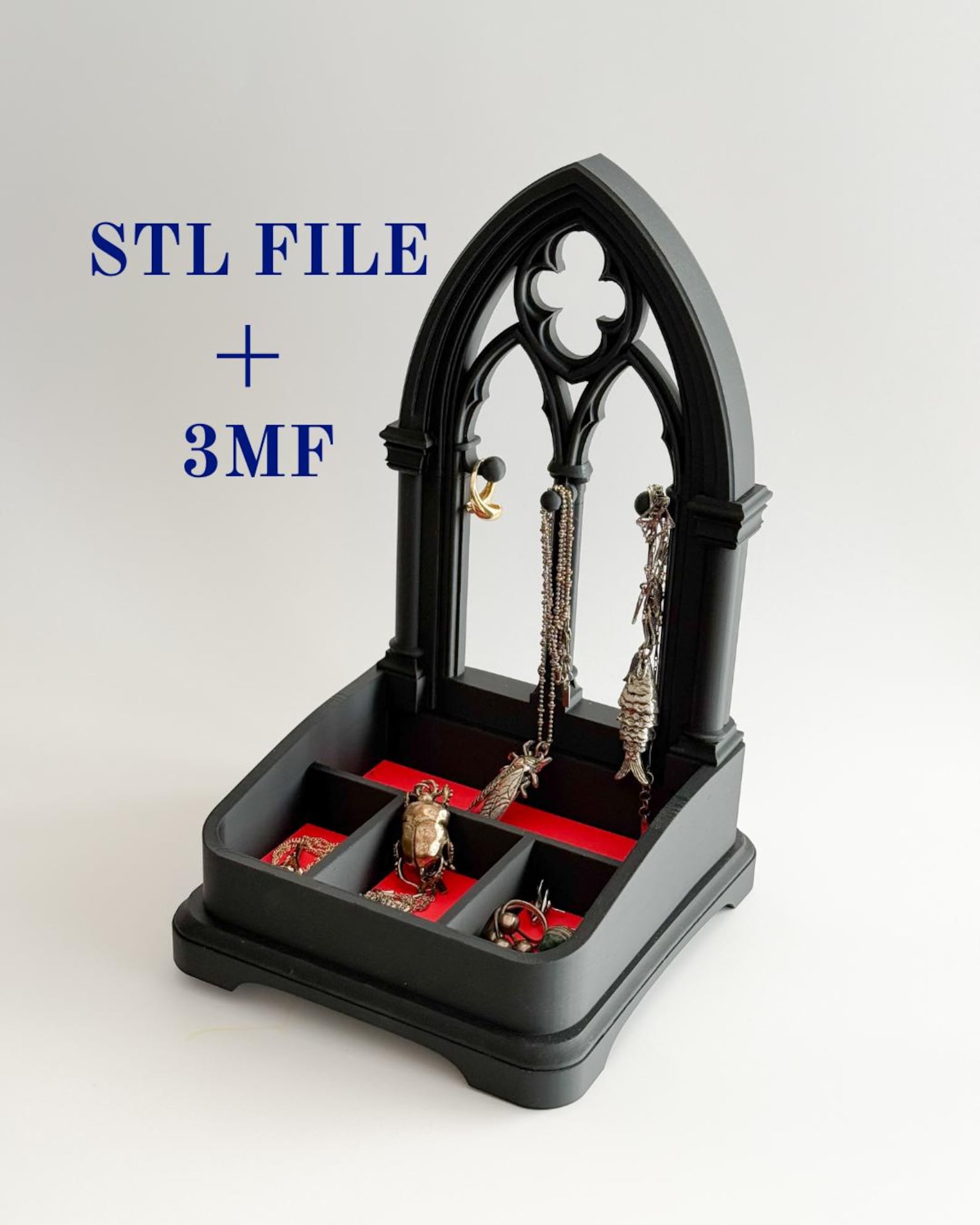 Gothic Jewelry Organizer / Dark Academia Ring & Earring Stand