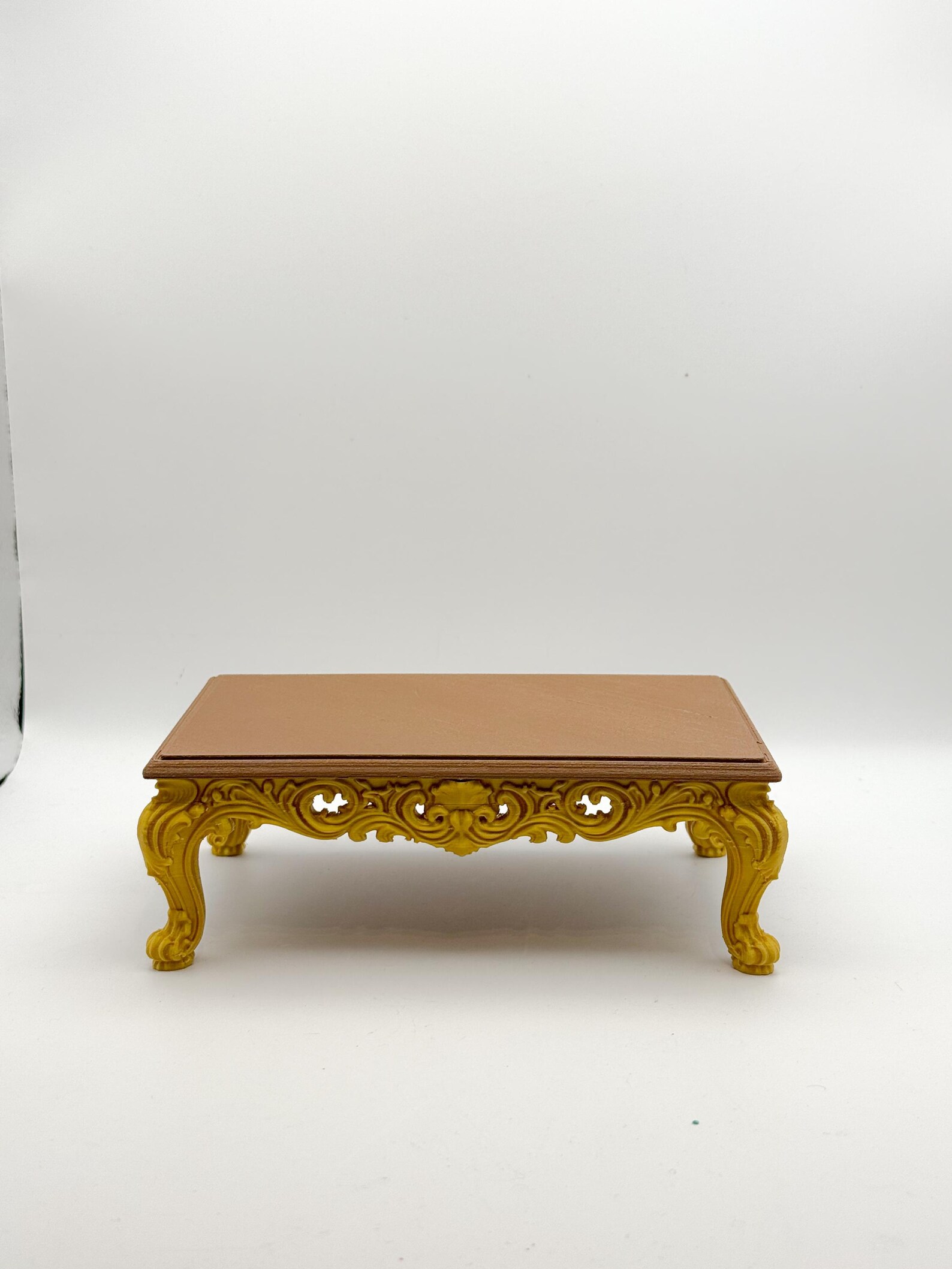 Baroque Coffee Table Miniature, Ornate Dollhouse Furniture thumbnail 2