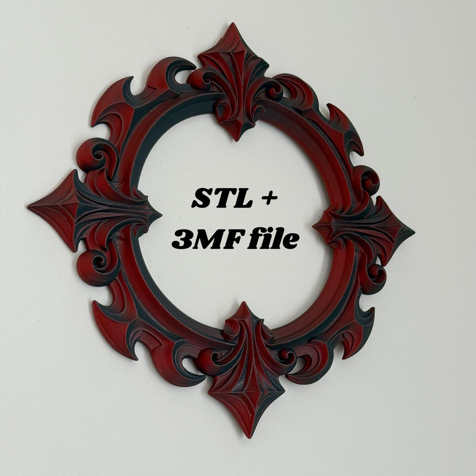 Gothic Round Mirror Frame, Ornate Victorian Wall Decor
