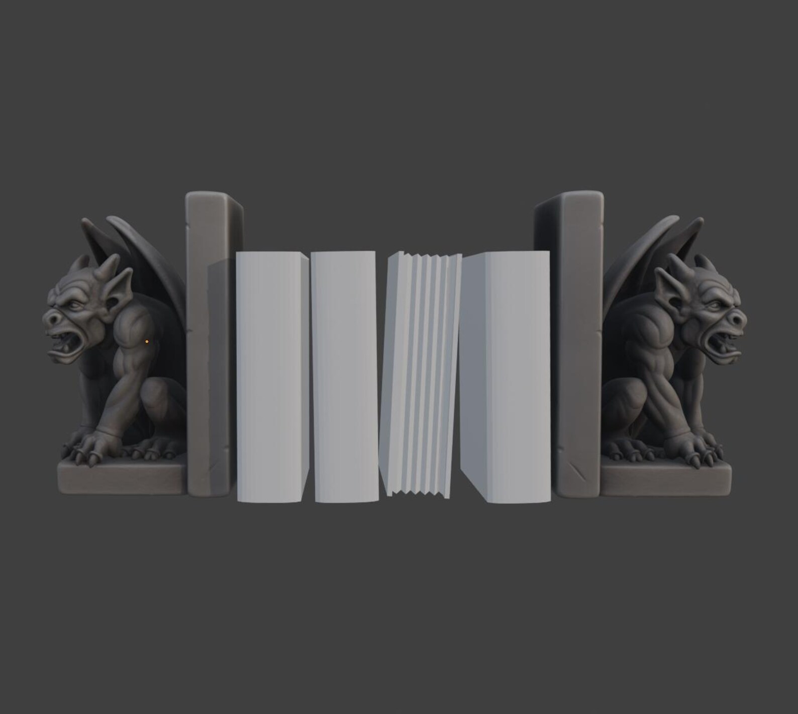 Gargoyle Bookends Statue, Gothic Book Holder thumbnail 6