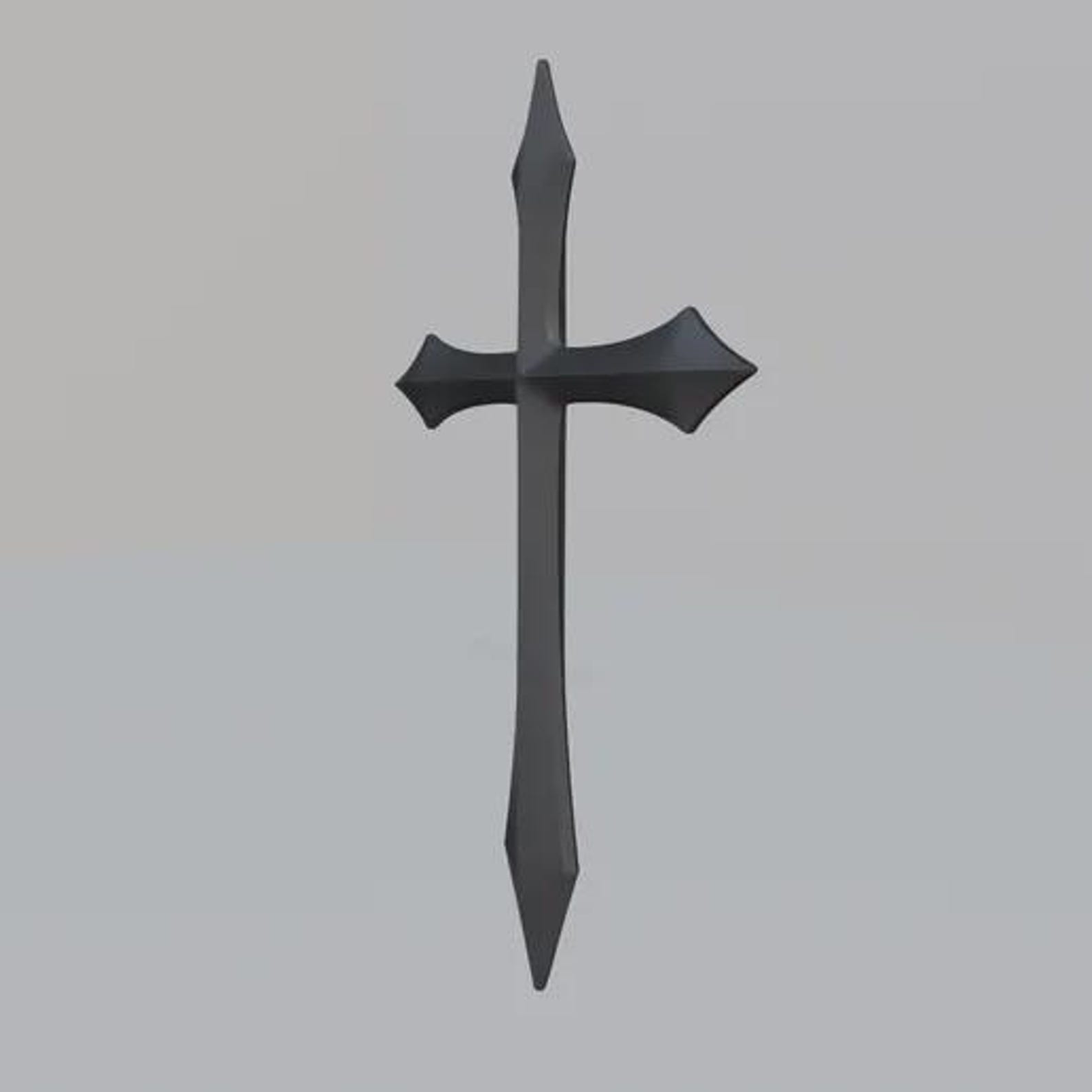 Gothic Cross, Medieval Cross Decor, Christian Wall Art thumbnail 5