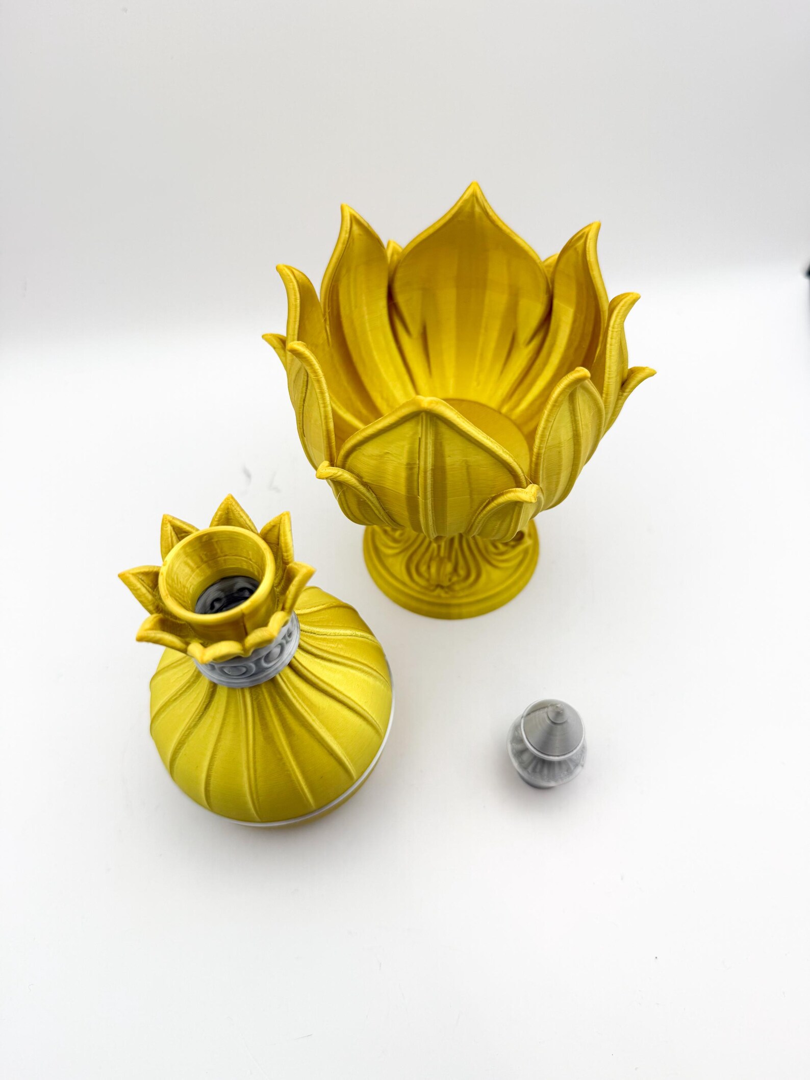 Eternal Thrive Potion Bottle with Lotus Stand, Fantasy Alchemy Flask thumbnail 4