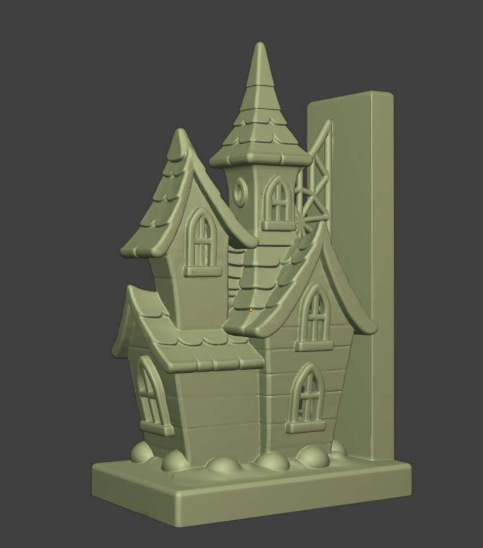 Witch House Bookend - Illuminated Gothic Bookend thumbnail 9