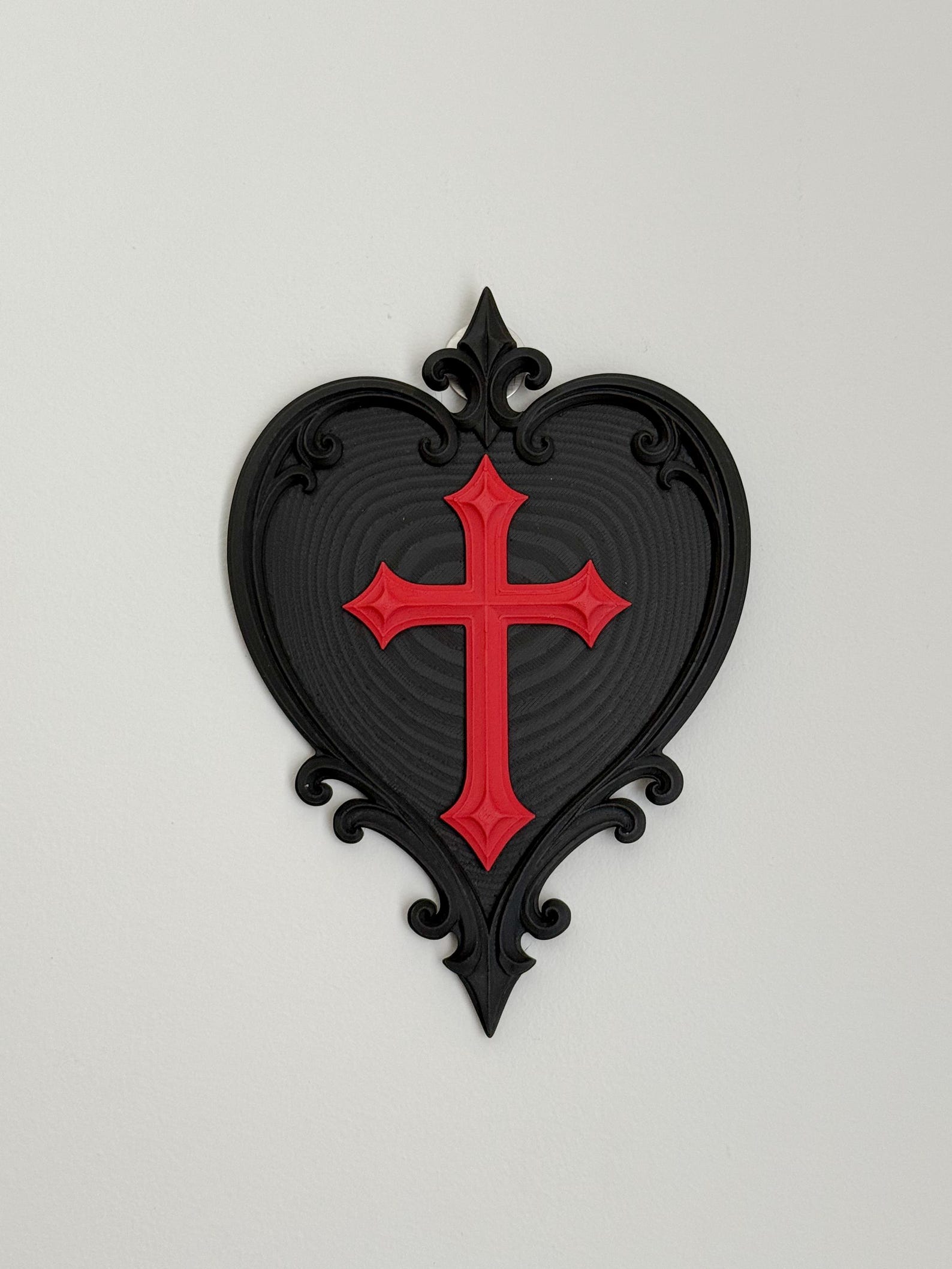 Gothic Sacred Heart Wall Plaque, Ornate Cross Wall Decor thumbnail 2