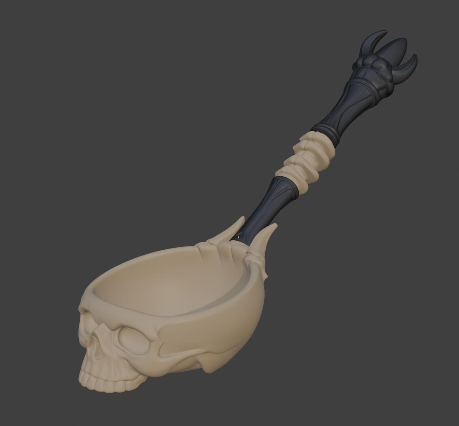 Necromancer Skull Ladle, Gothic Ritual Spoon thumbnail 7