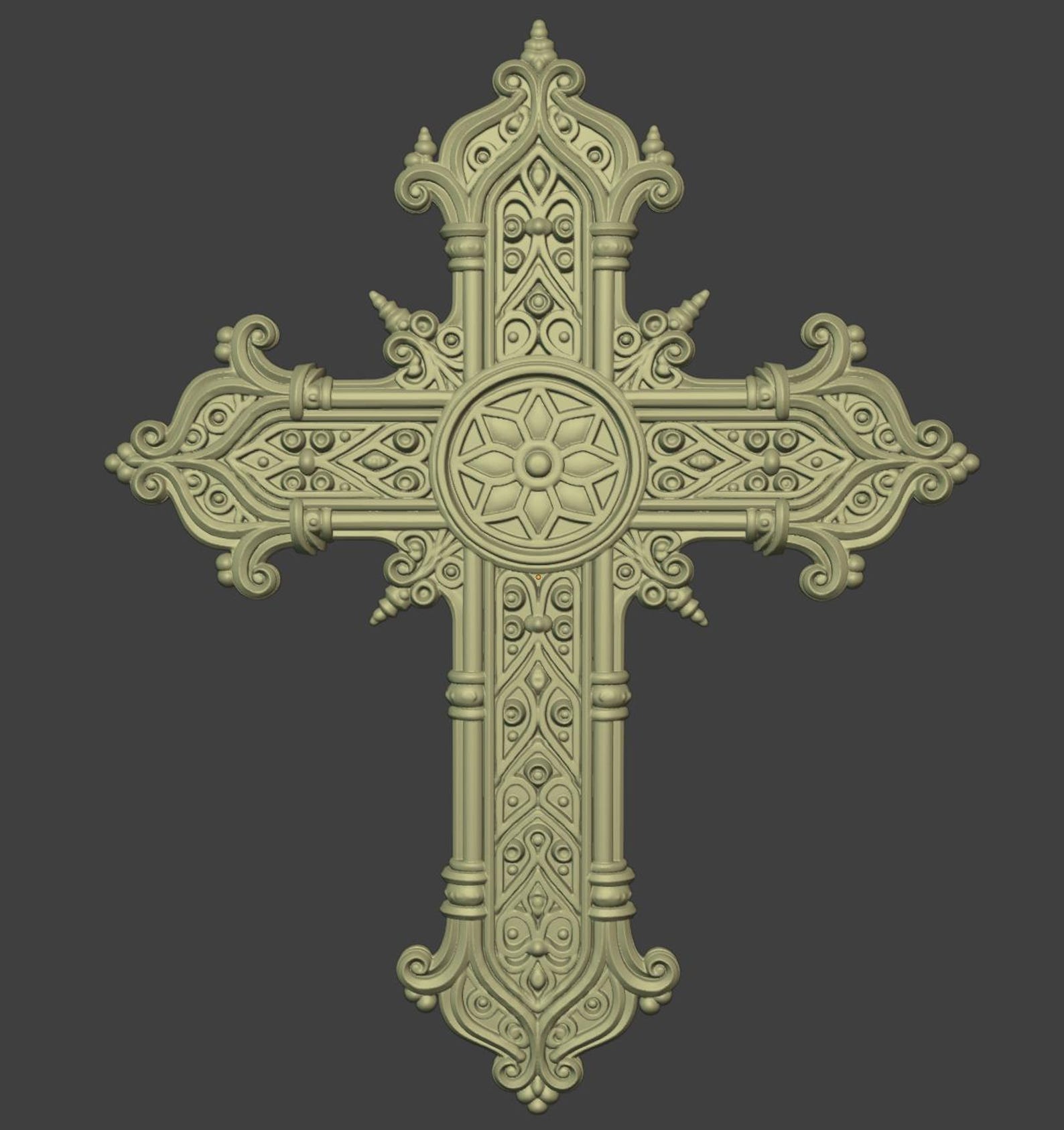 Gothic ornamental cross - Decorative wall art thumbnail 2
