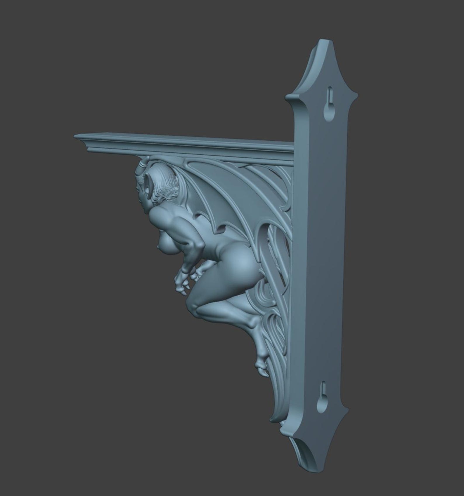 Female Gargoyle Shelf Bracket, Gothic Corbel Shelf Support thumbnail 10