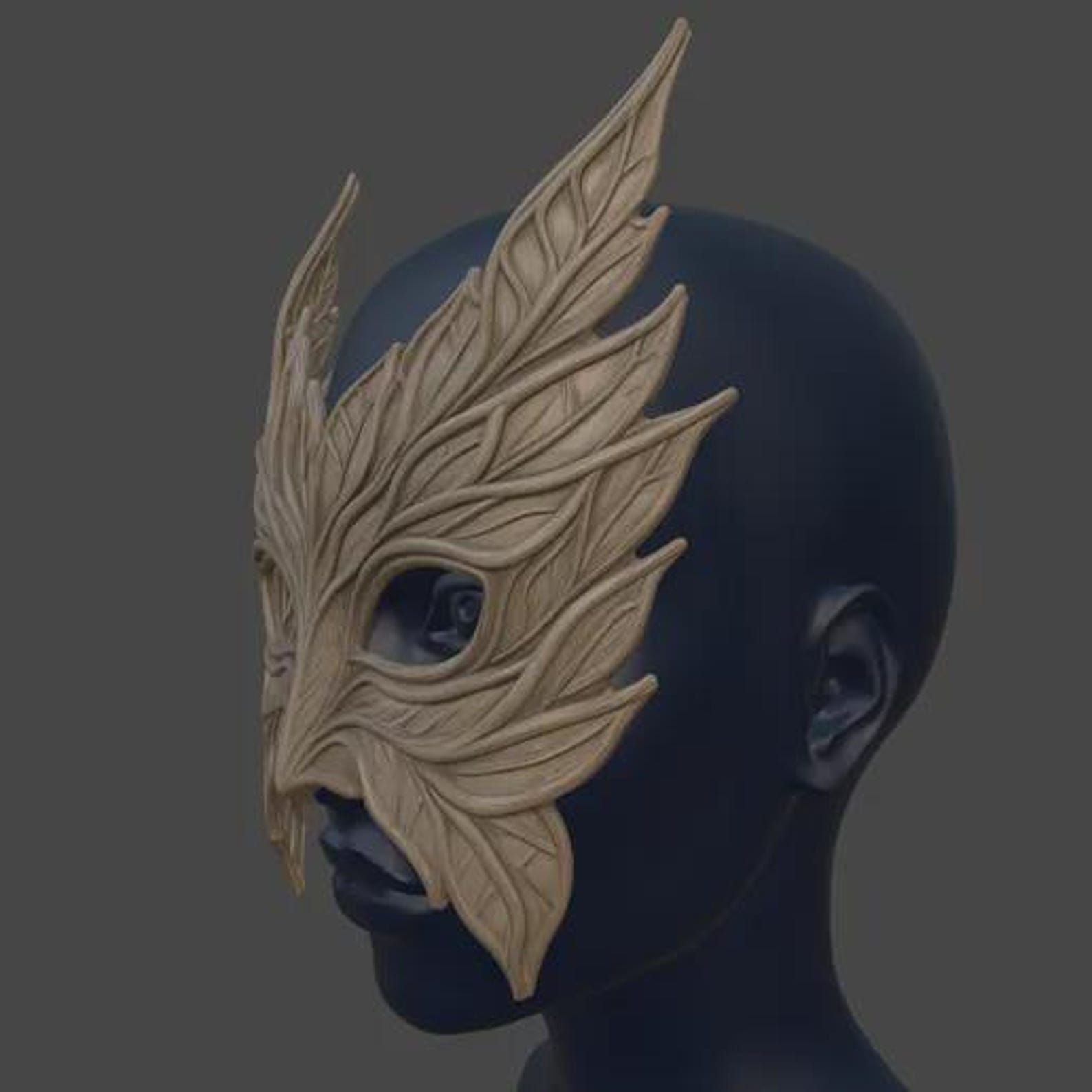 Elven Moonleaf Eye Mask - Cosplay Elf Mask thumbnail 5