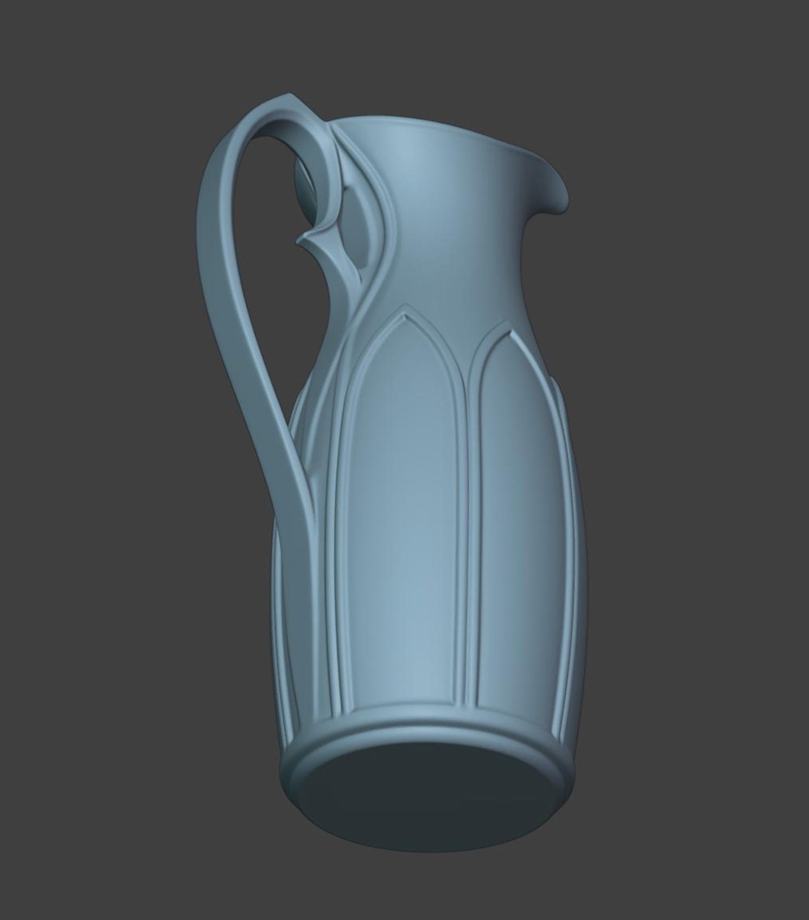 Sleek Gothic Jug, Dark Fantasy Pitcher thumbnail 8