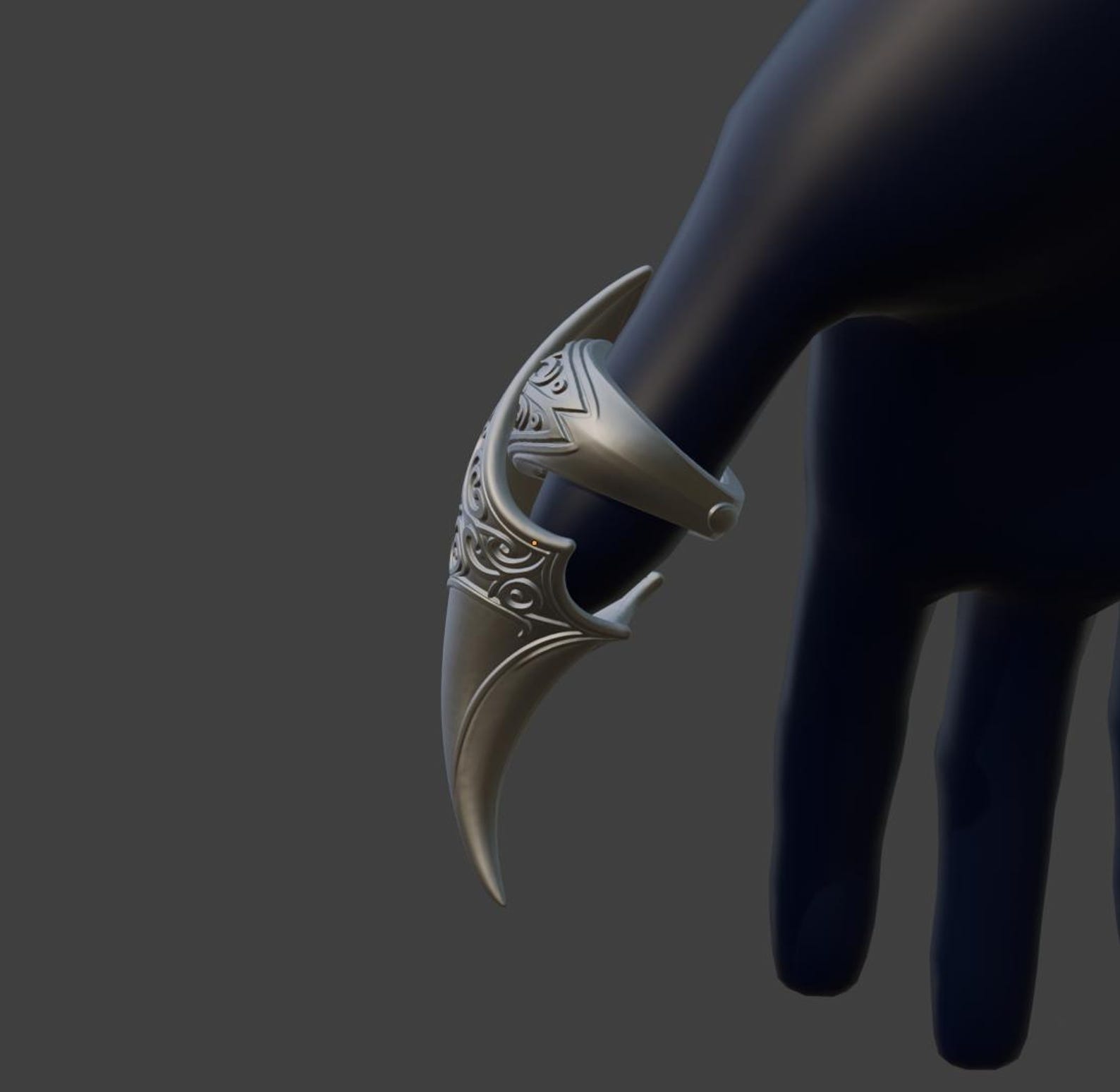 Crow Claw Ring, Gothic Raven Talon Ring thumbnail 6
