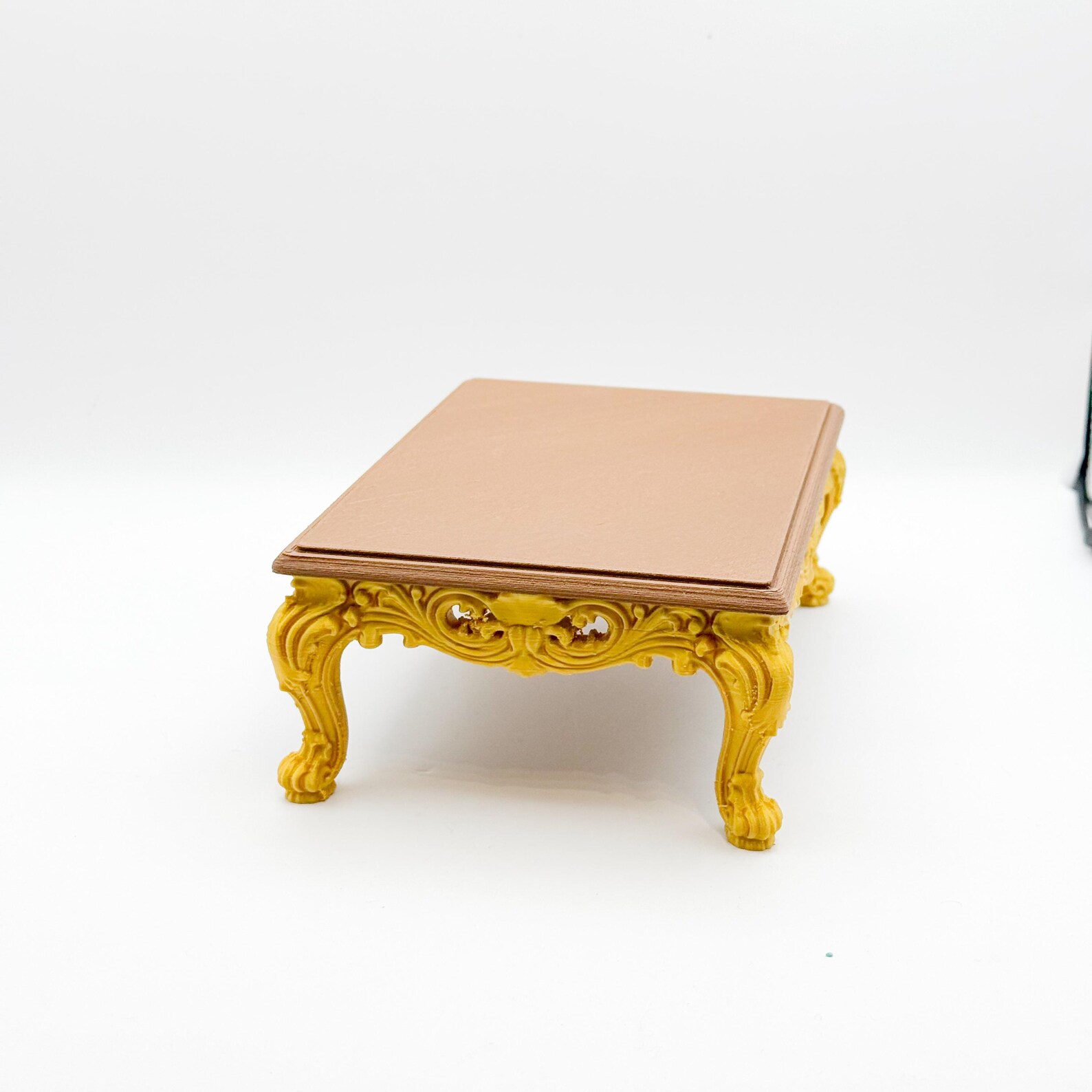Baroque Coffee Table Miniature, Ornate Dollhouse Furniture thumbnail 5