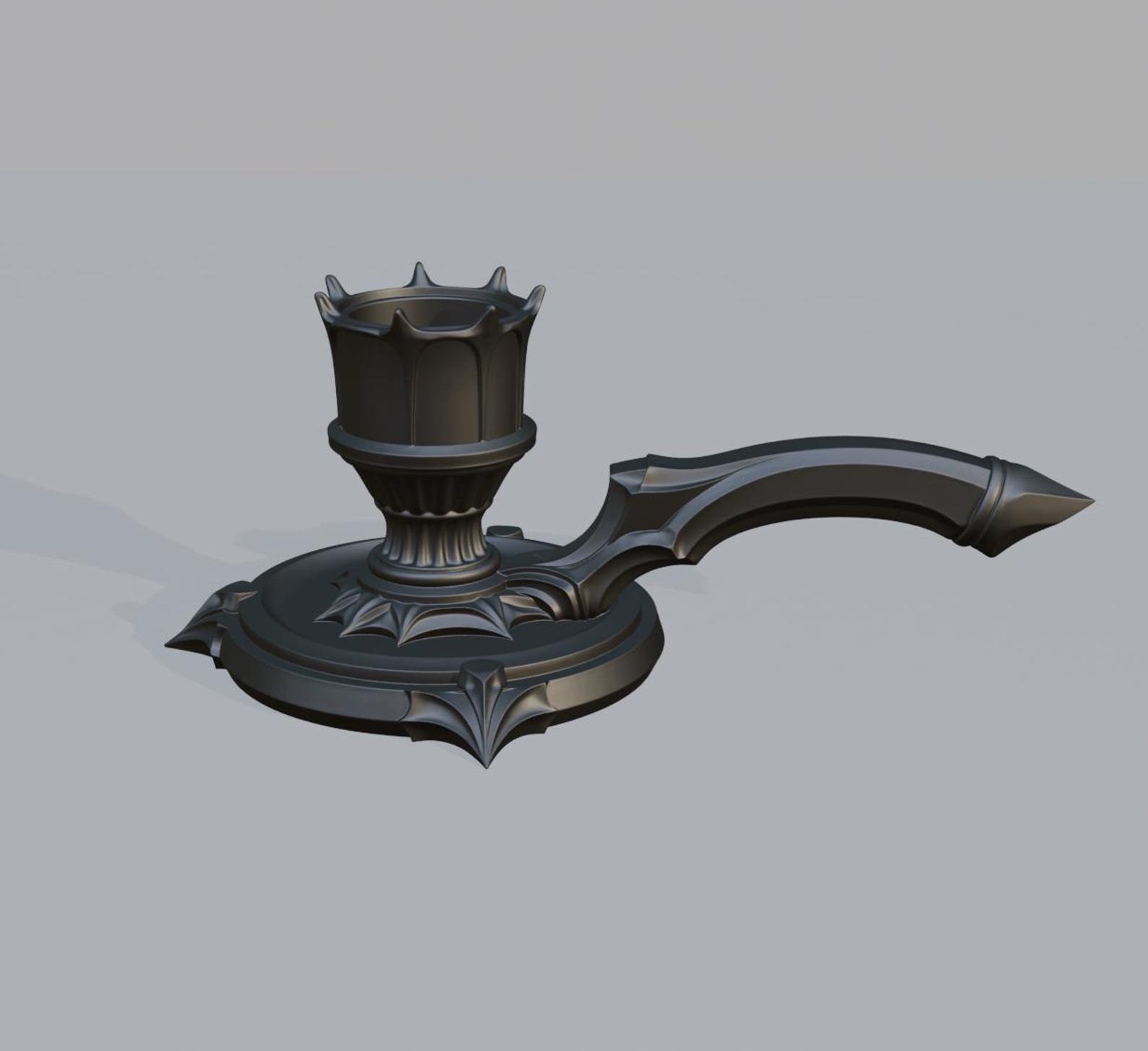 Gothic Candle Holder, Medieval Chamberstick thumbnail 6