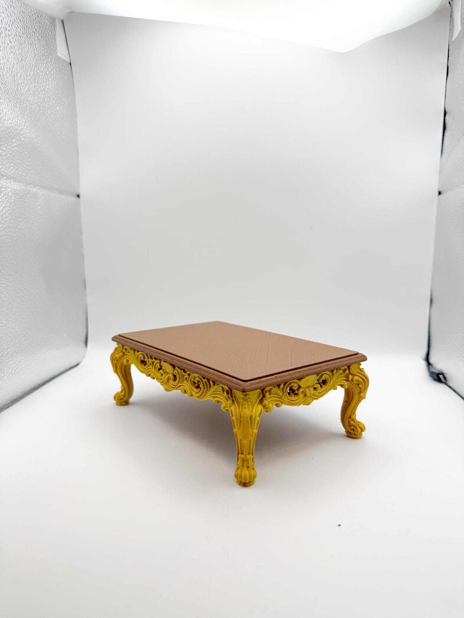 Baroque Coffee Table Miniature, Ornate Dollhouse Furniture thumbnail 3