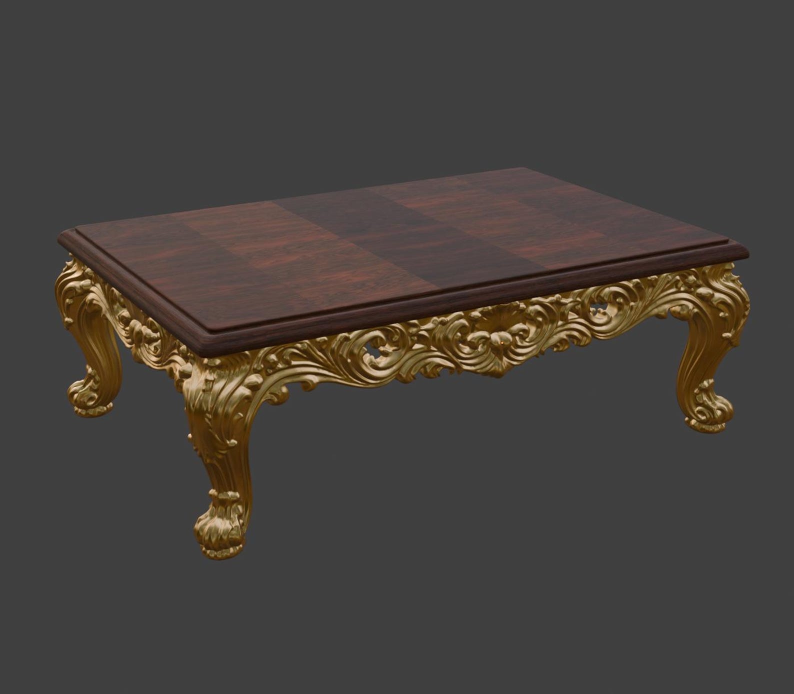 Baroque Coffee Table Miniature, Ornate Dollhouse Furniture thumbnail 6
