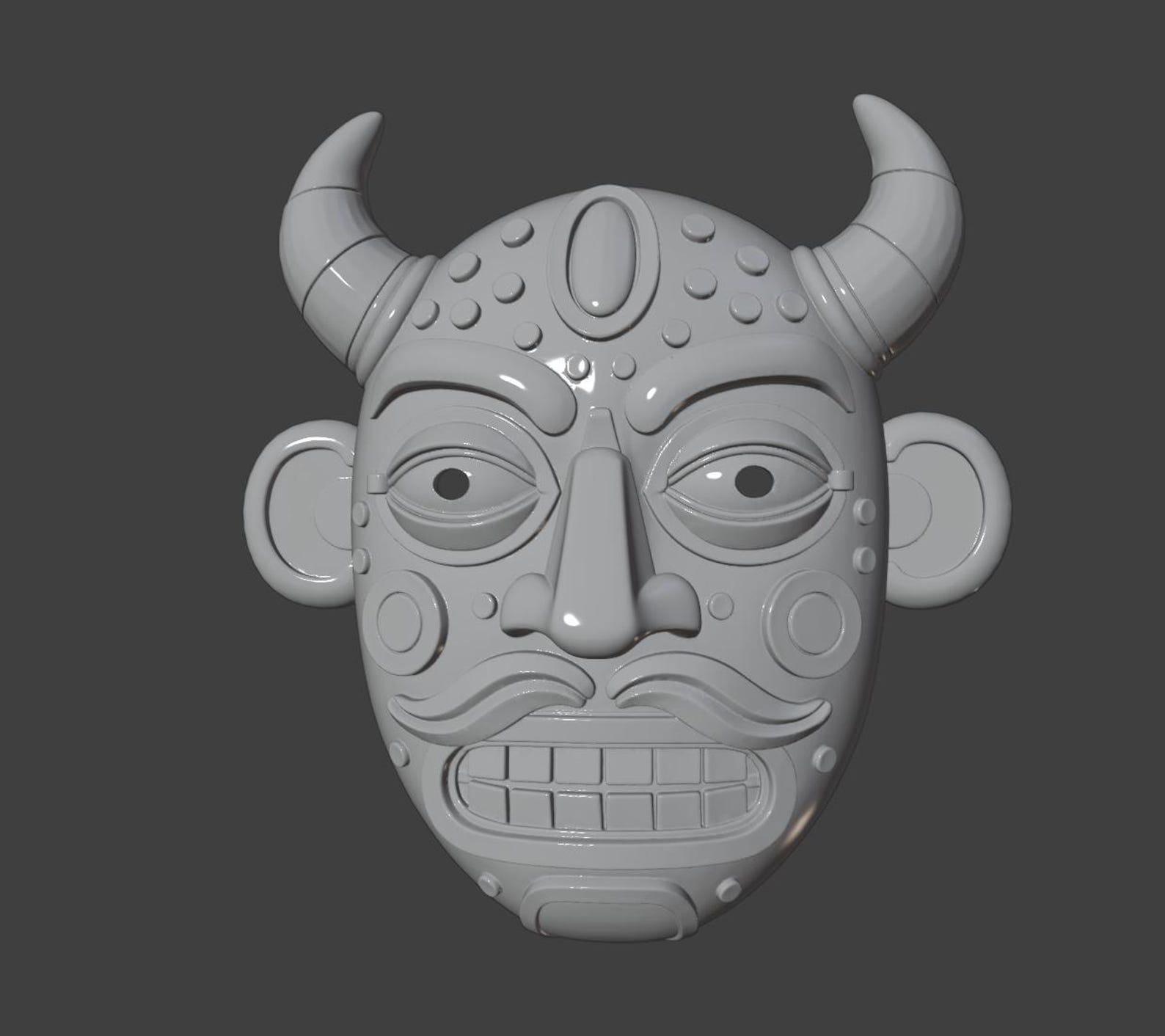 Funky Demon Wall Mask / Neon Gothic Fantasy Decor thumbnail 5